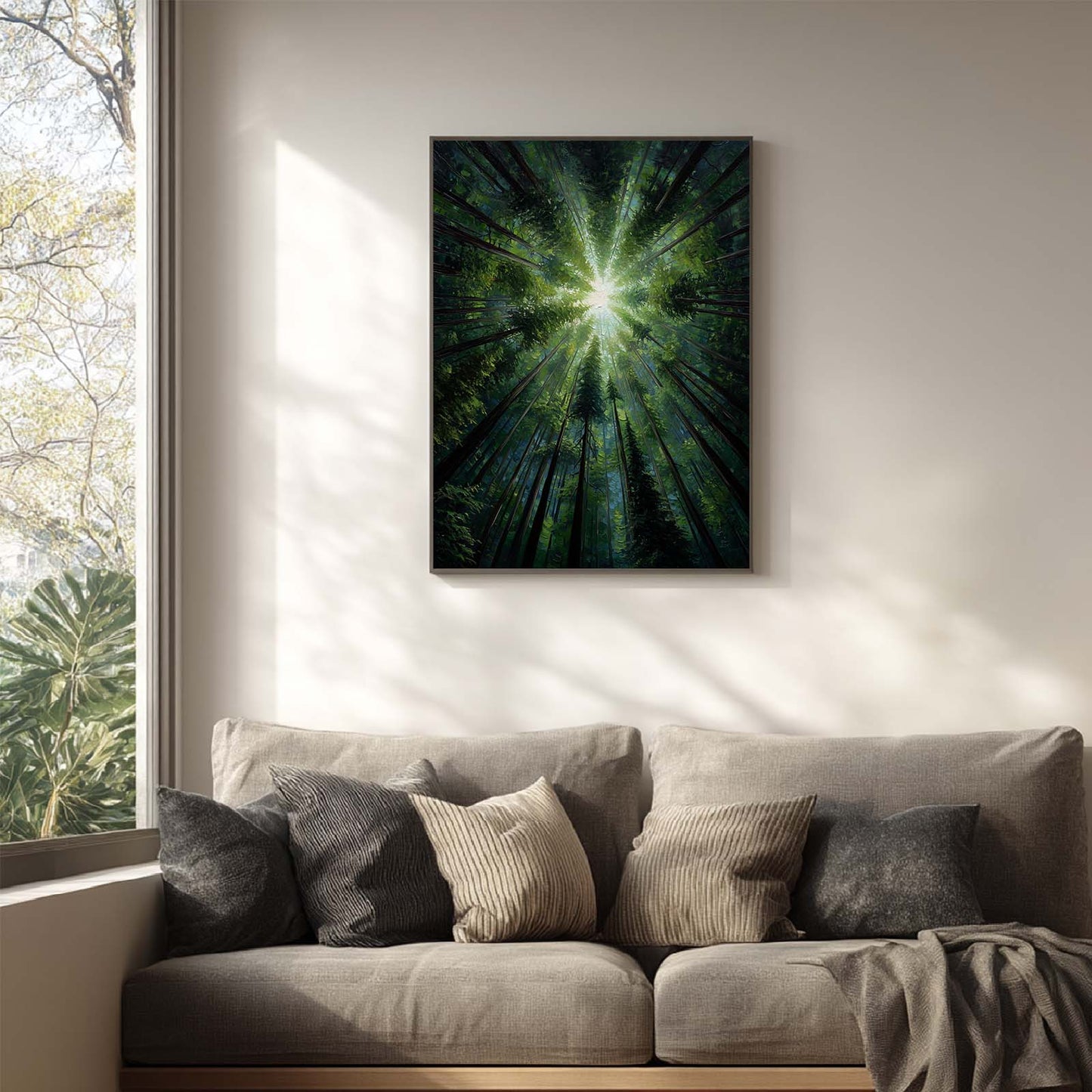 Abstract Landscape Sunlight Forest Canvas Painting – Wall Art for Living Room Bedroom Decoration, Poster Print, Frameless