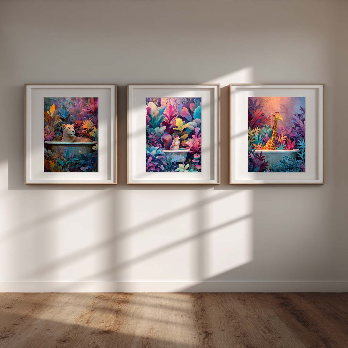 Abstract Funny Animals Canvas Painting Modern Wall Art for Living Room Bedroom Decoration, Poster Print, Frameless