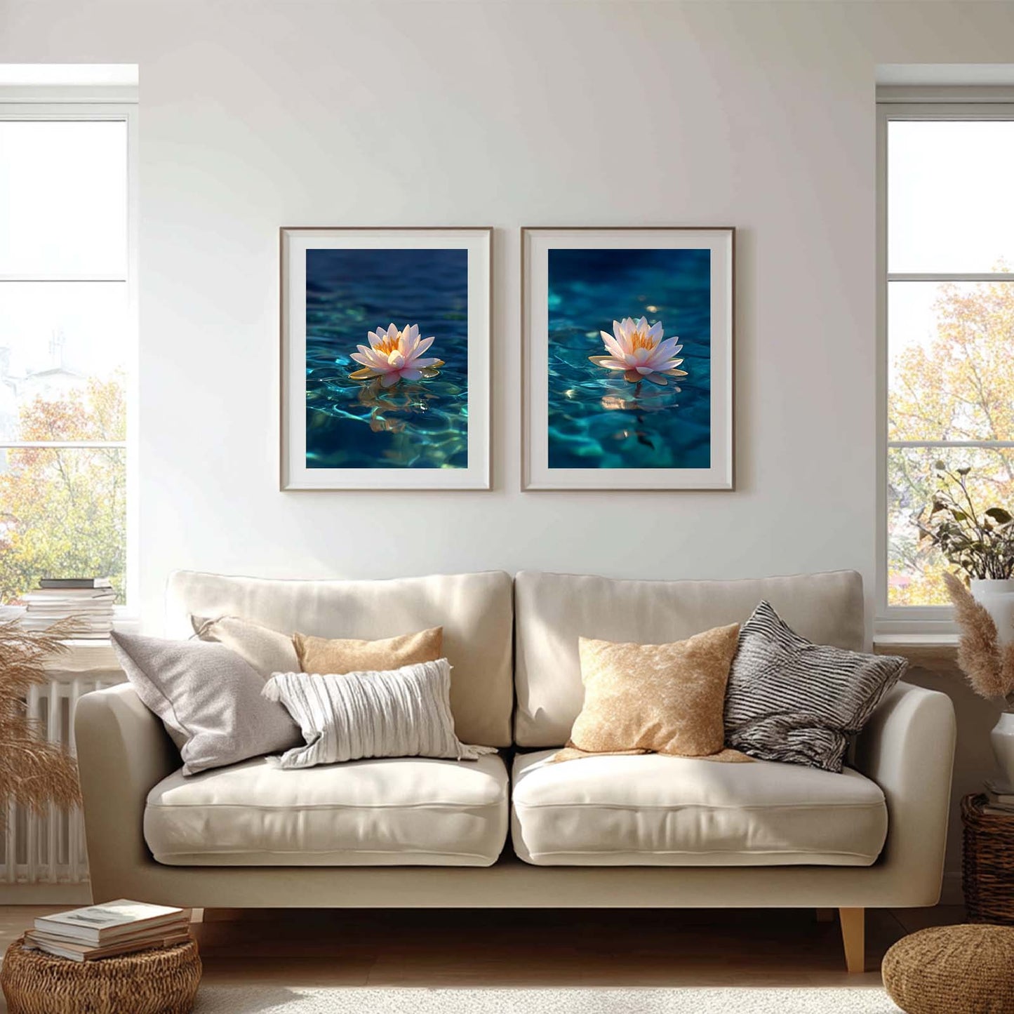 Abstract Landscape Water Lotus Butterfly