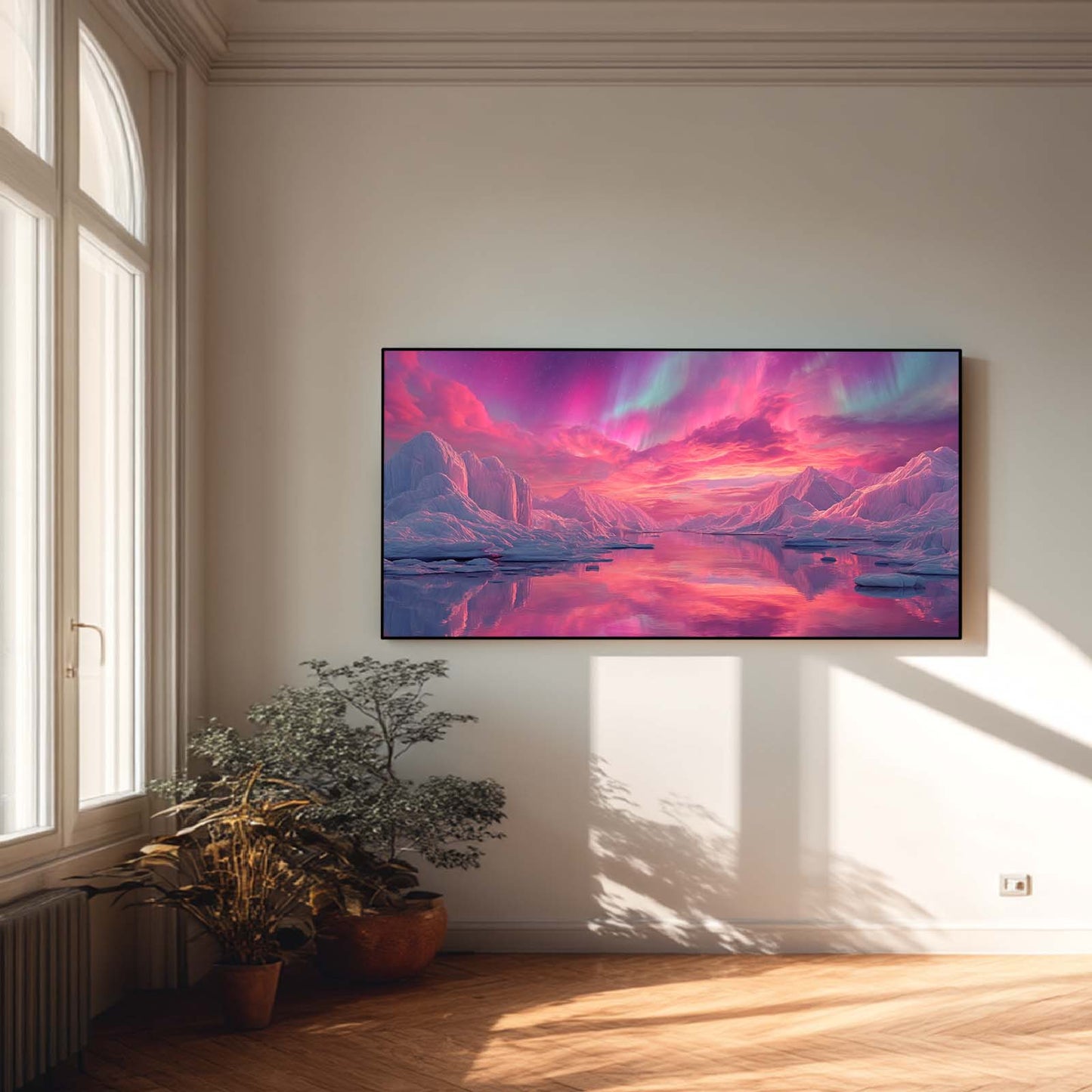 Abstract Landscape Pink Aurora