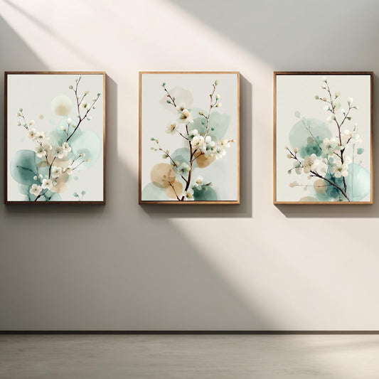Green Plants Flowers Abstract Watercolor Natural