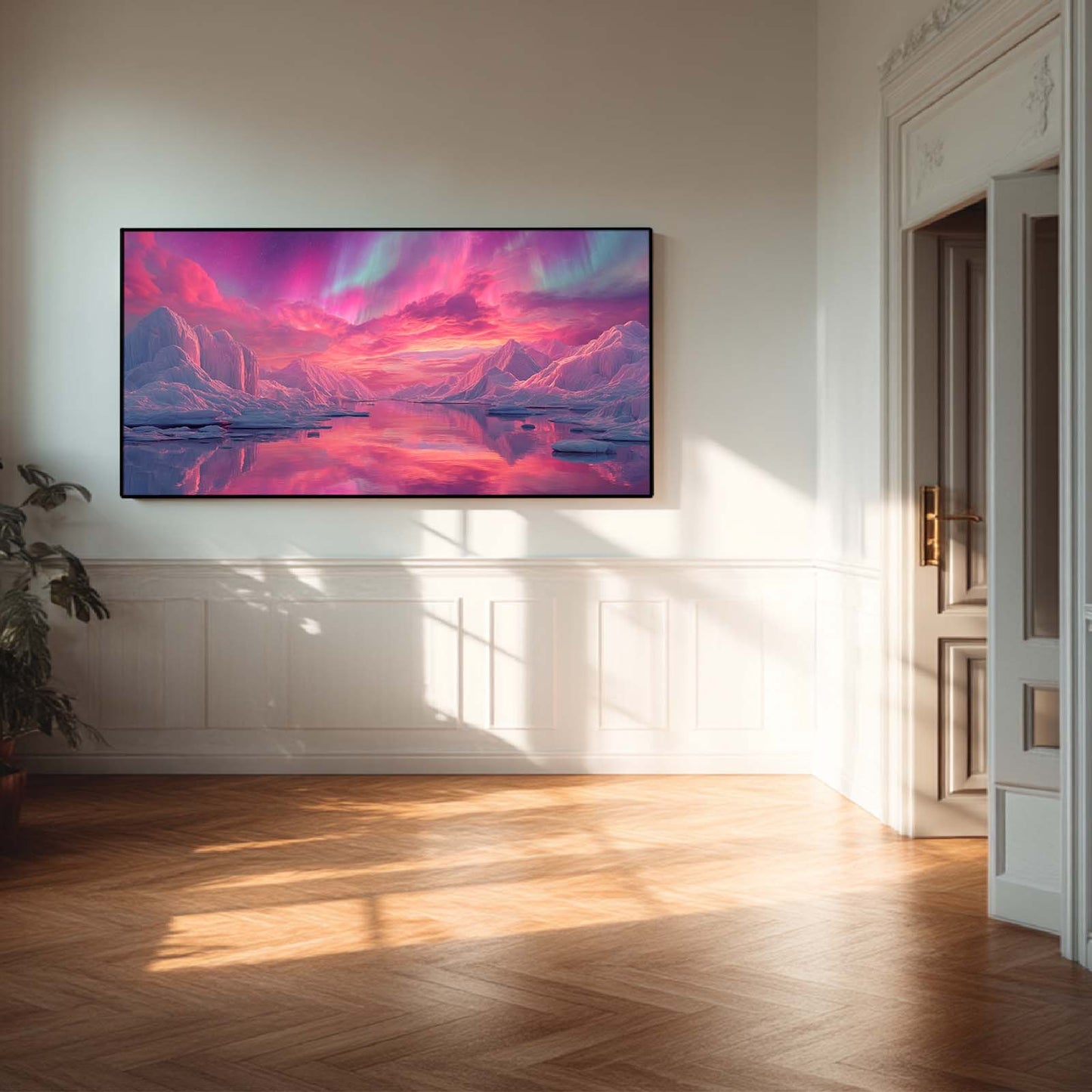 Abstract Landscape Pink Aurora