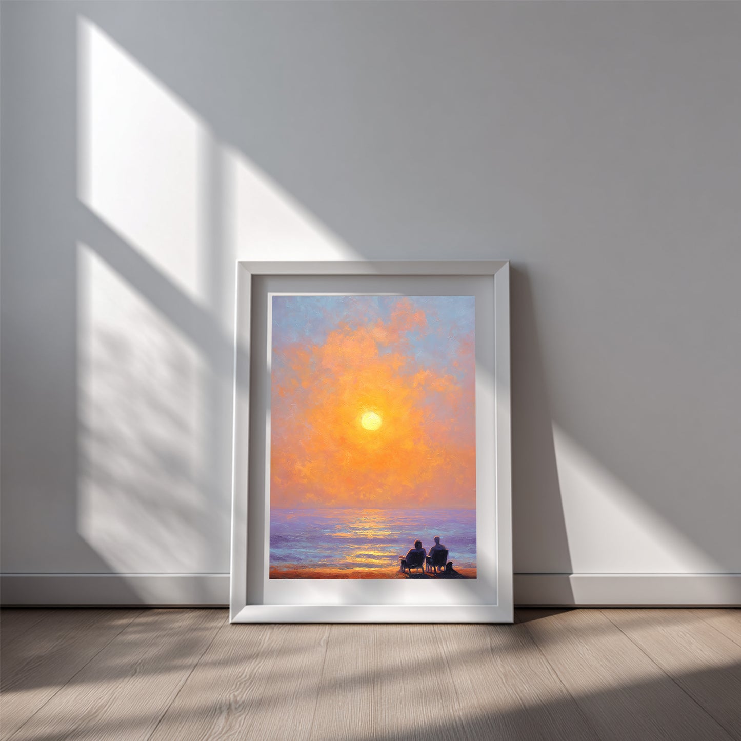 Abstract Landscape Sunset By The Sea Couple