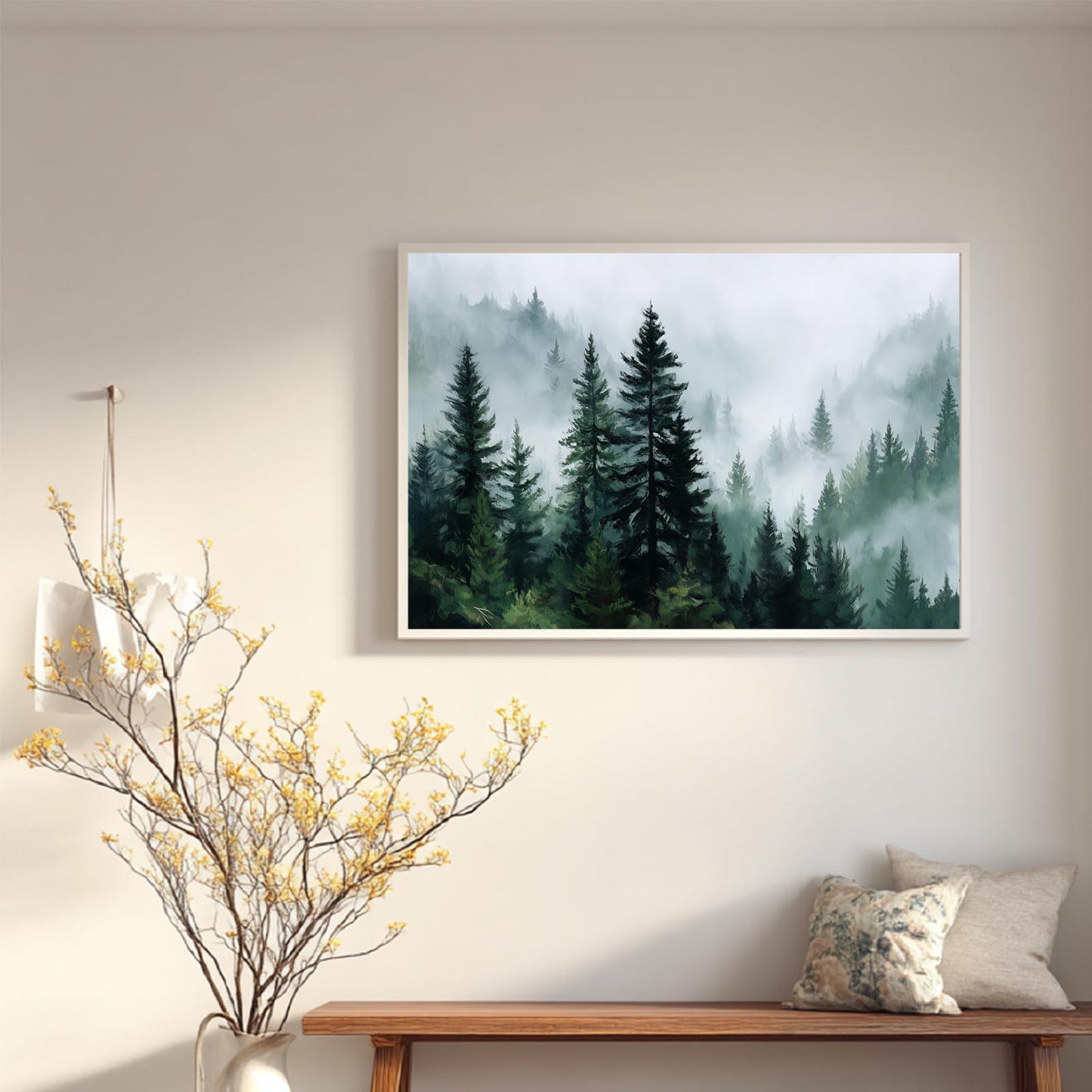 Nordic Mountain Mist Abstract Landscape
