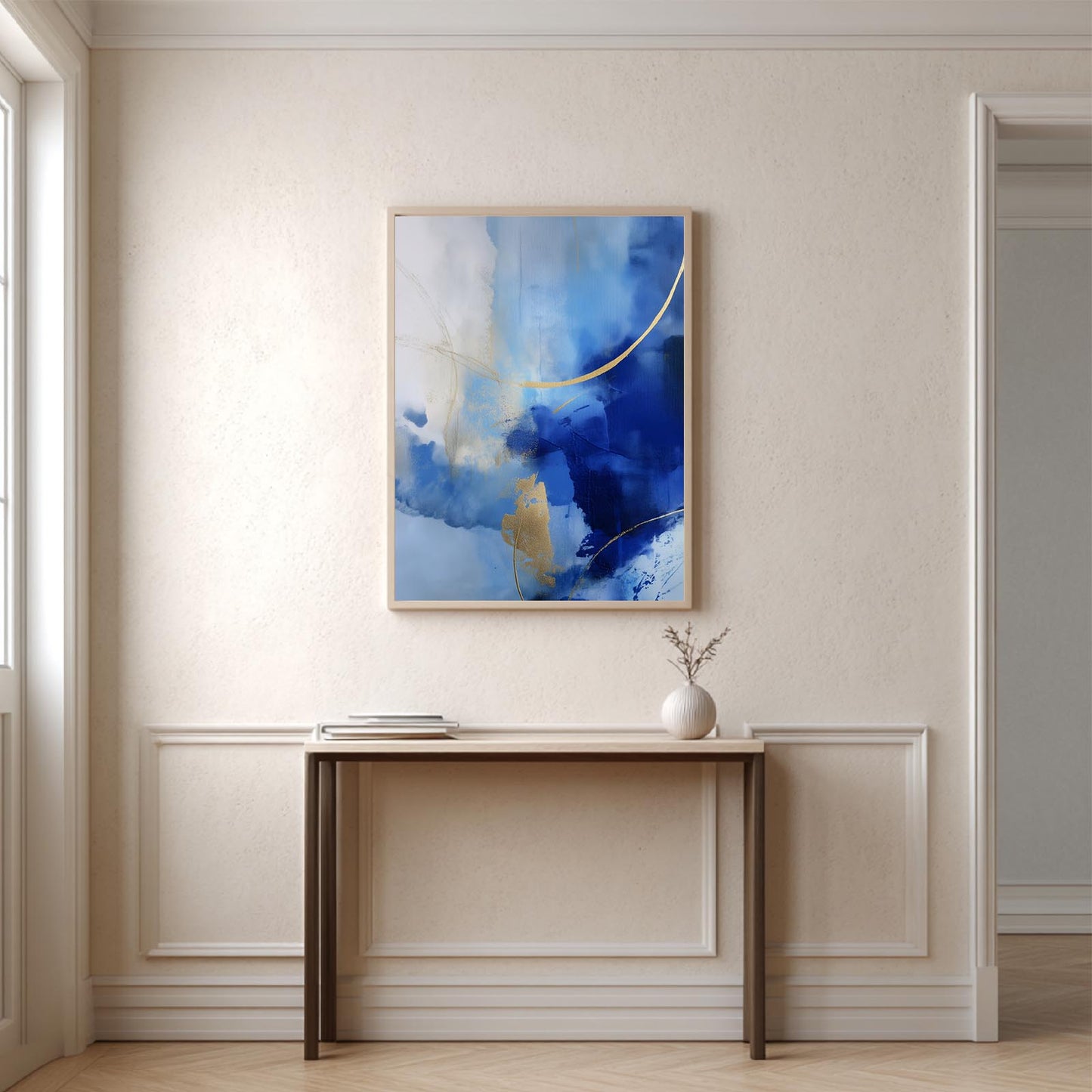 Abstract Blue and Gold Minimalism