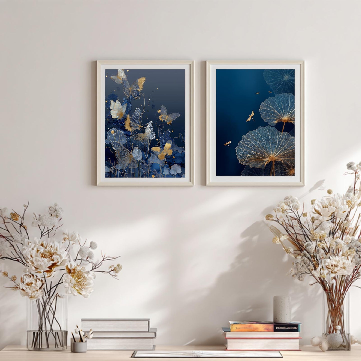 Abstract Blue Butterfly Plants