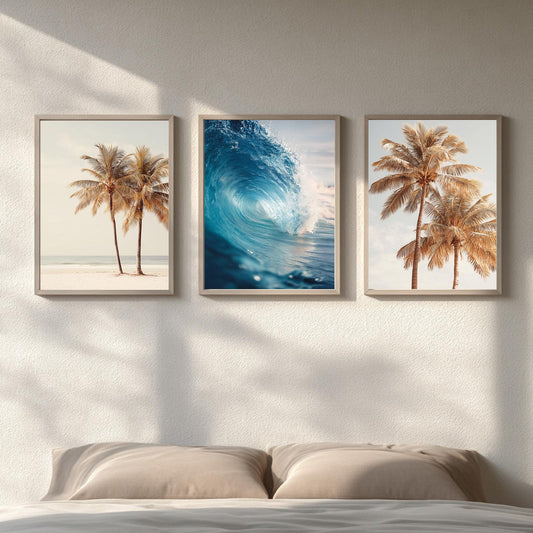 Modern Ocean Surfing Palm Trees