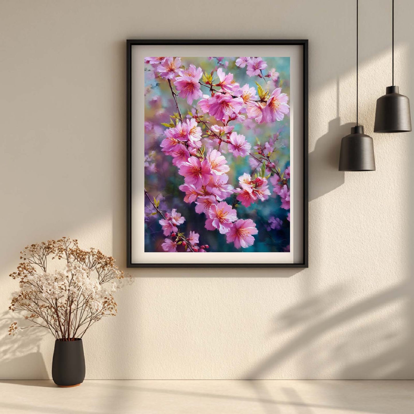 Abstract Spring Landscape Blooming Garden Canvas Painting