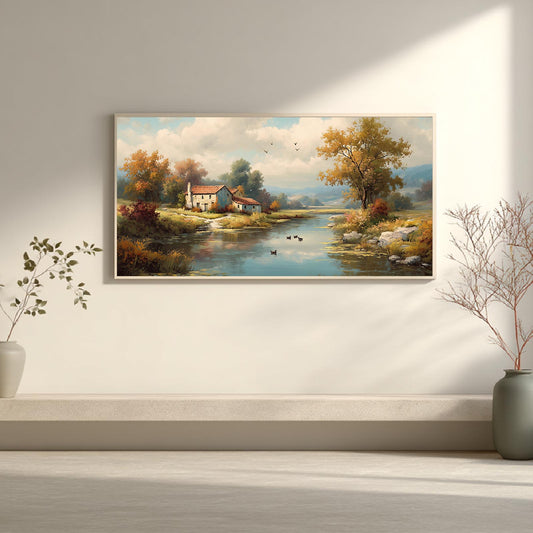 Vintage Countryside Abstract Landscape