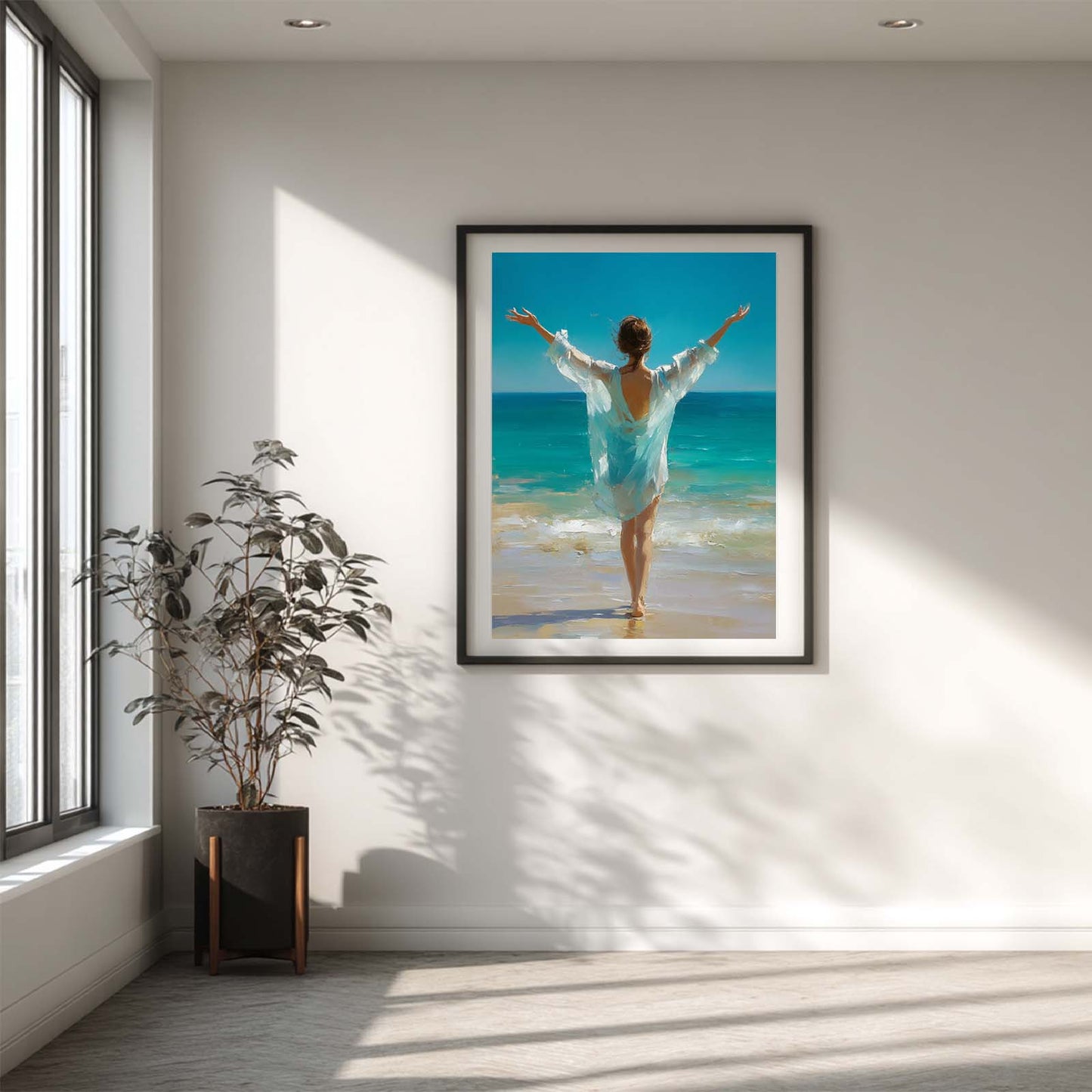 Abstract Landscape Beautiful Girl Canvas Painting – Wall Art for Living Room Bedroom Decoration, Poster Print, Frameless