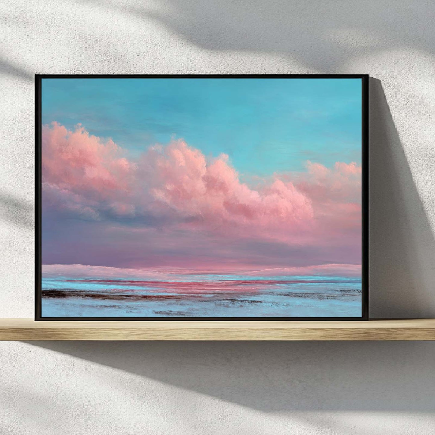 Abstract Oil Painting Pink Sky