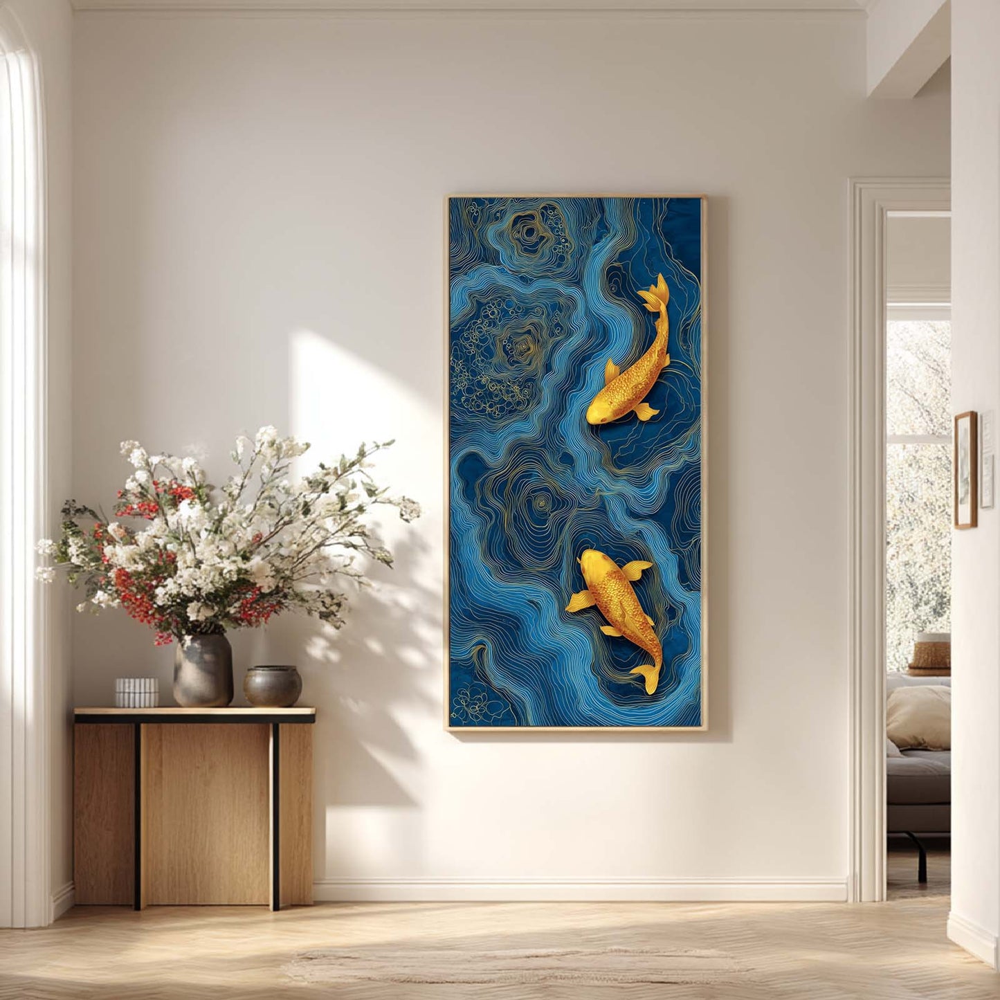 Abstract Oil Painting Koi Fish