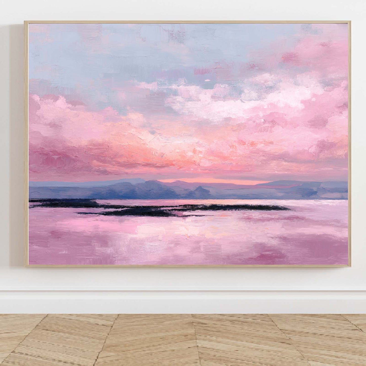 Abstract Oil Painting Pink Sky