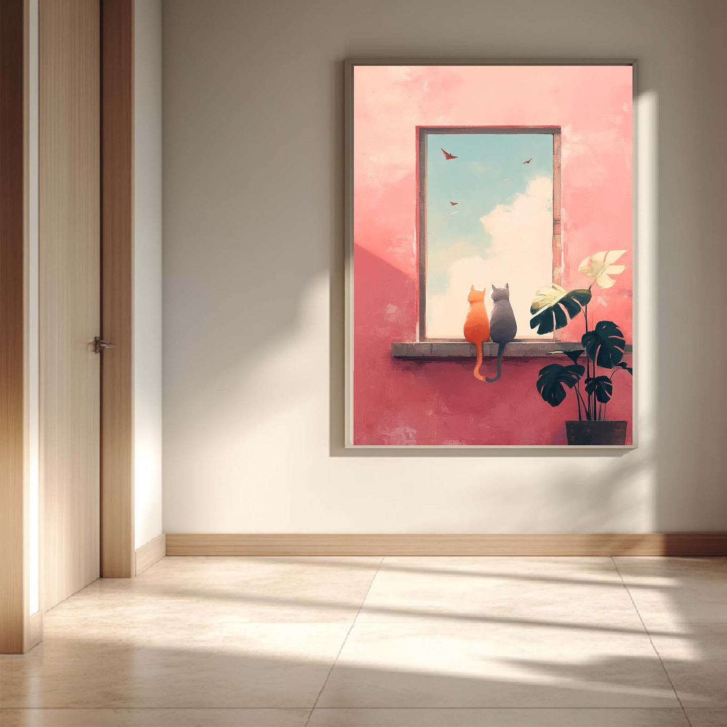 Abstract Kitten By The Window