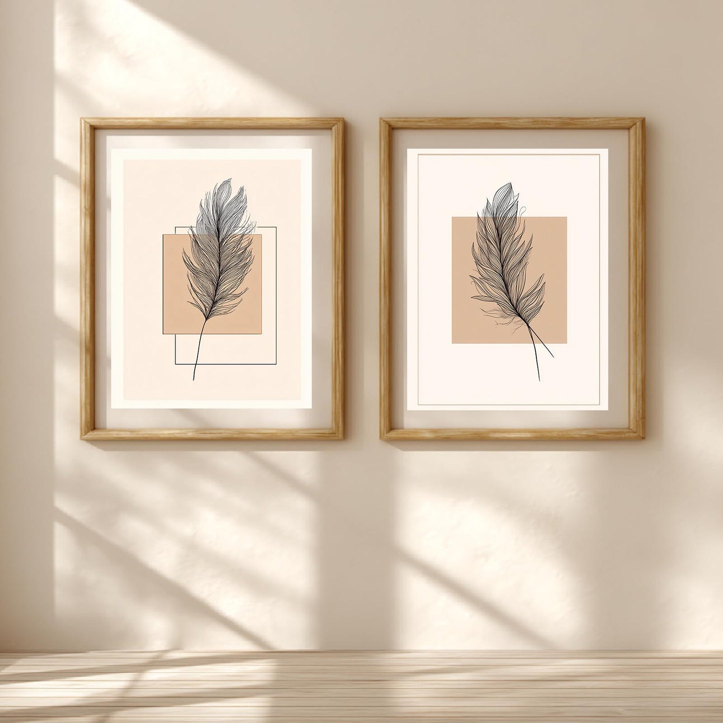 Abstract Beige Feather