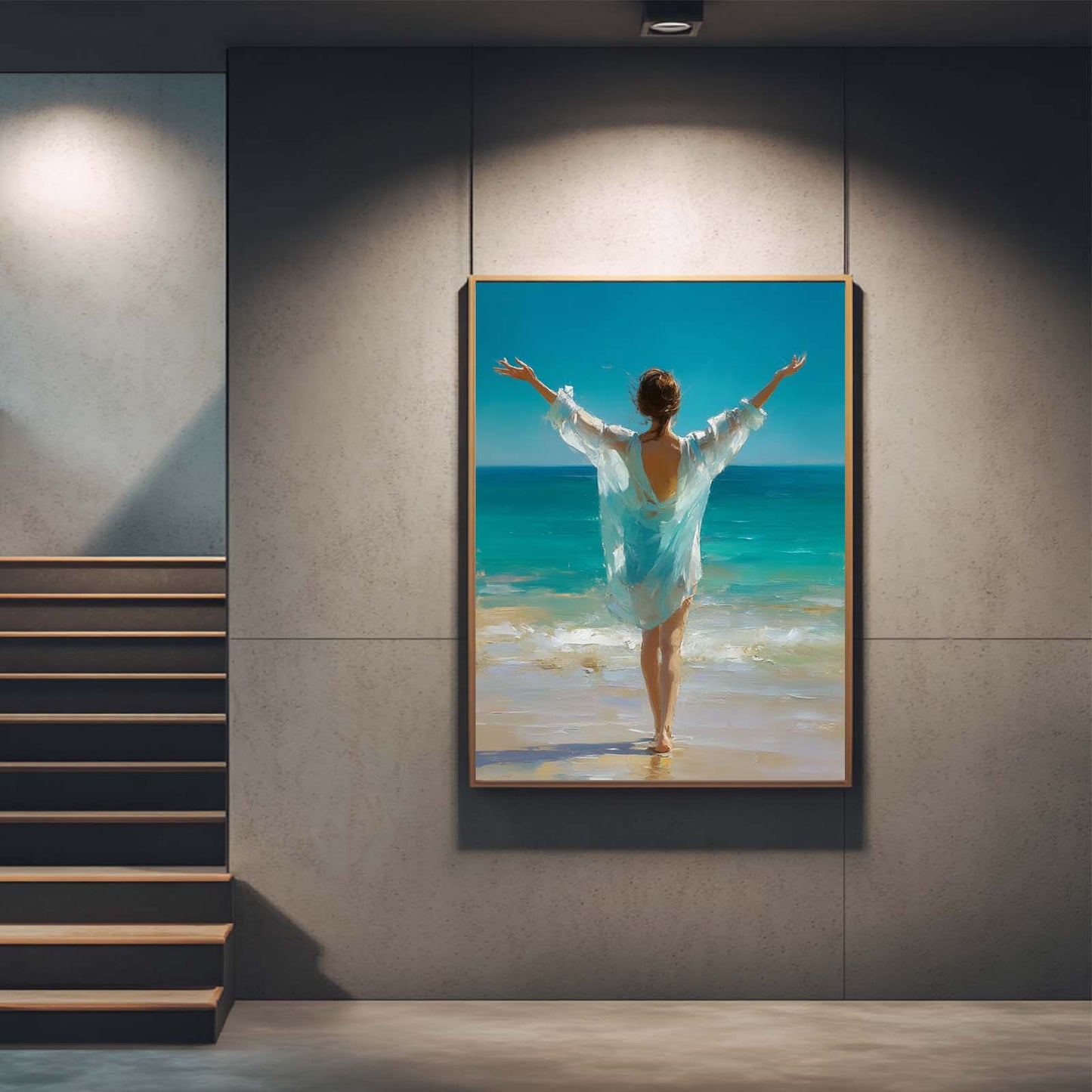 Abstract Landscape Beautiful Girl Canvas Painting – Wall Art for Living Room Bedroom Decoration, Poster Print, Frameless