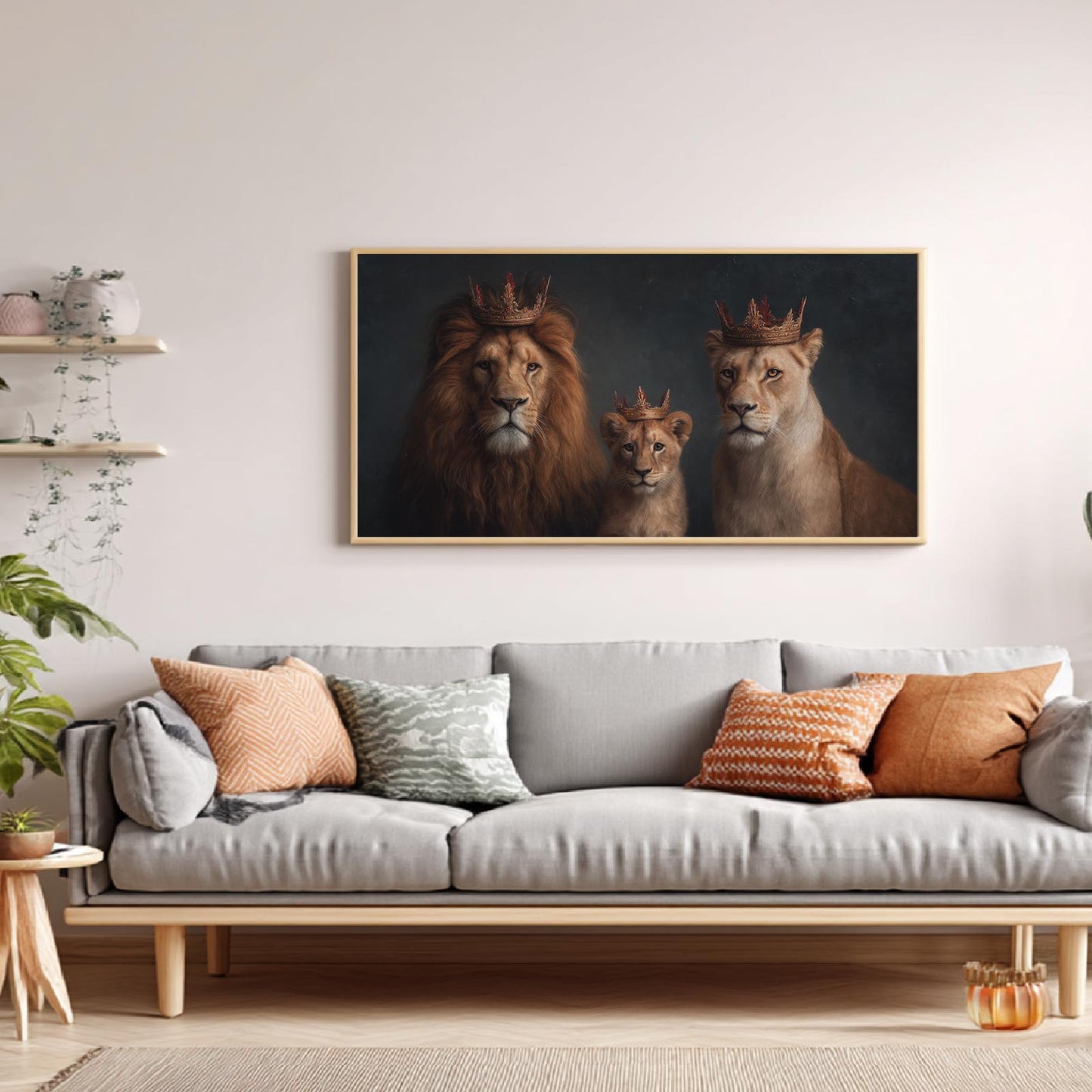 Lion Family Modern Abstract Animals