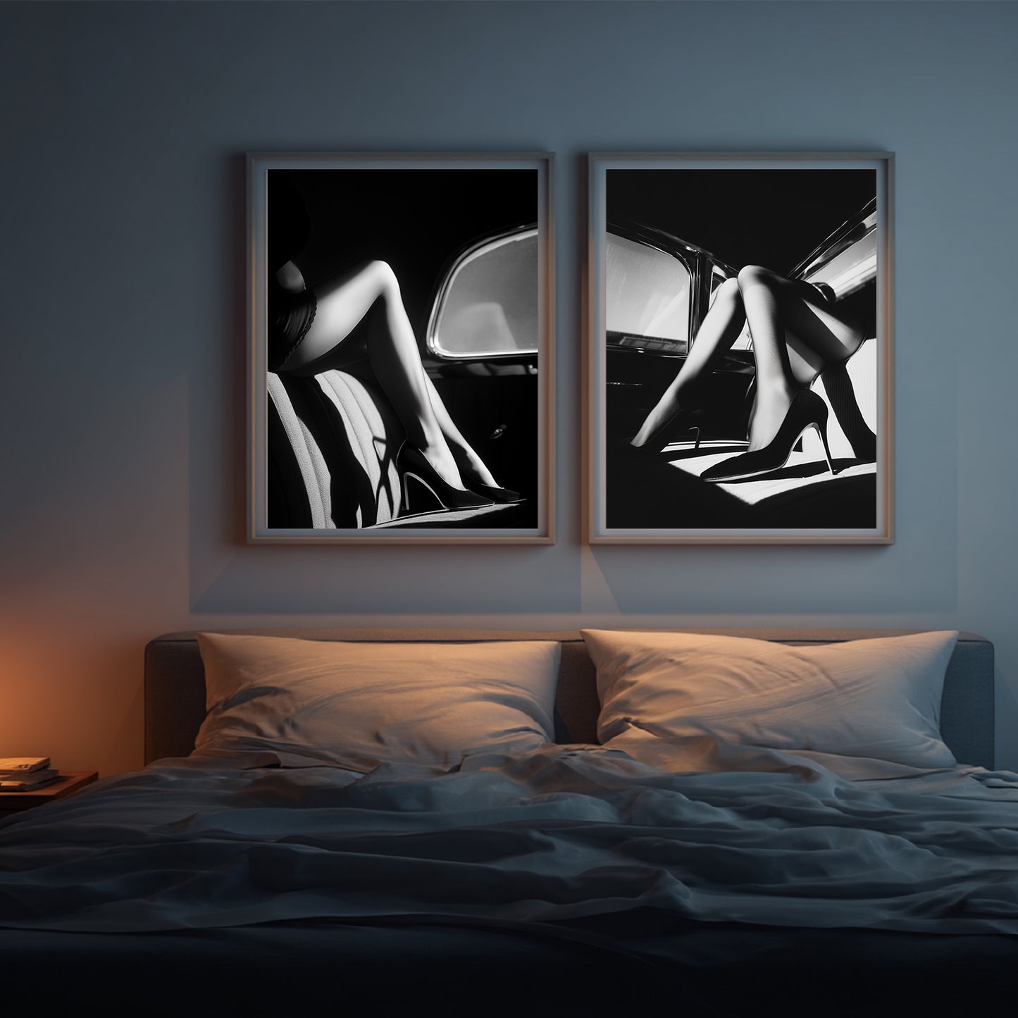 Modern Sexy Beautiful Girl Black and White Canvas Painting – Wall Art for Living Room Bedroom Decoration, Poster Print, Frameless