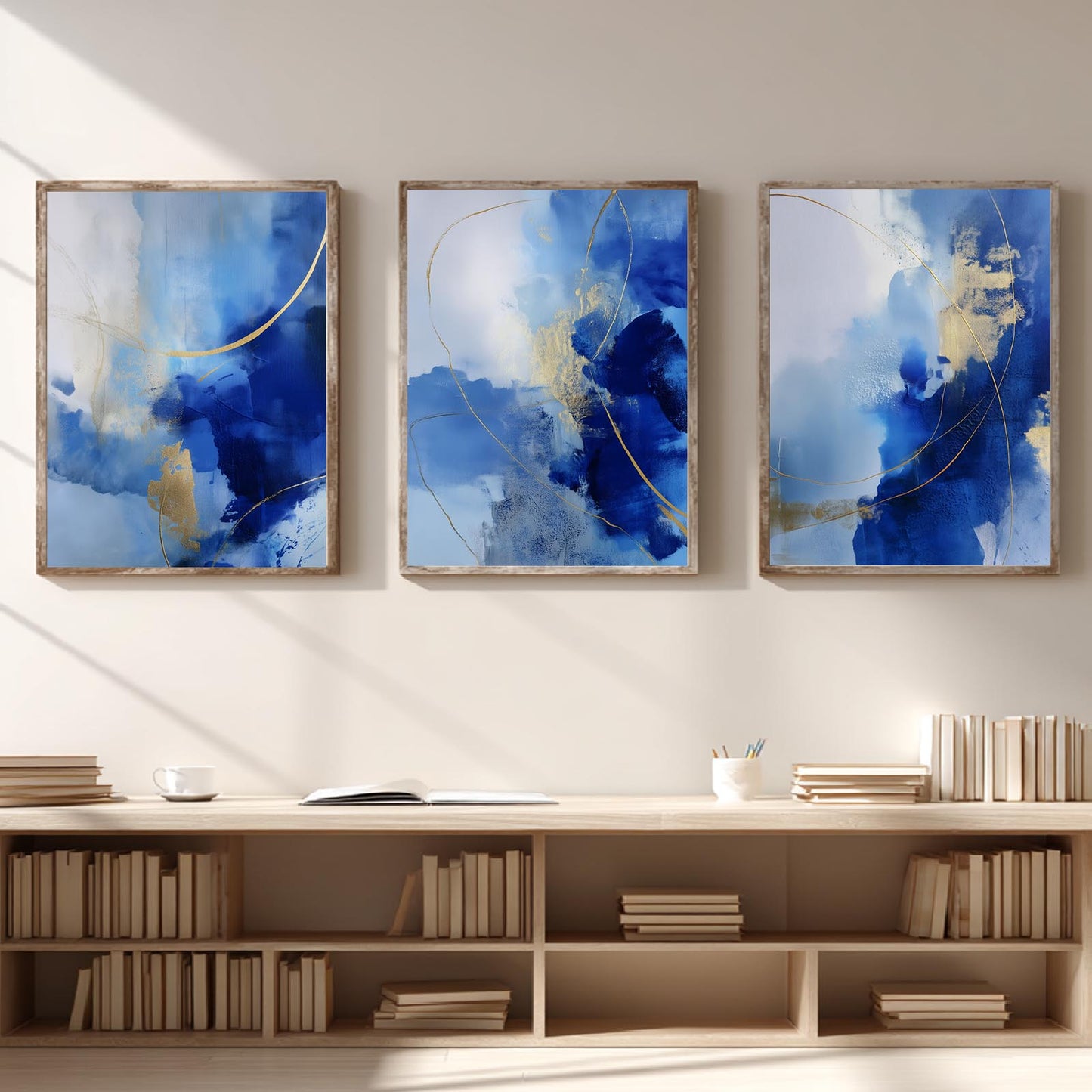 Abstract Blue and Gold Minimalism