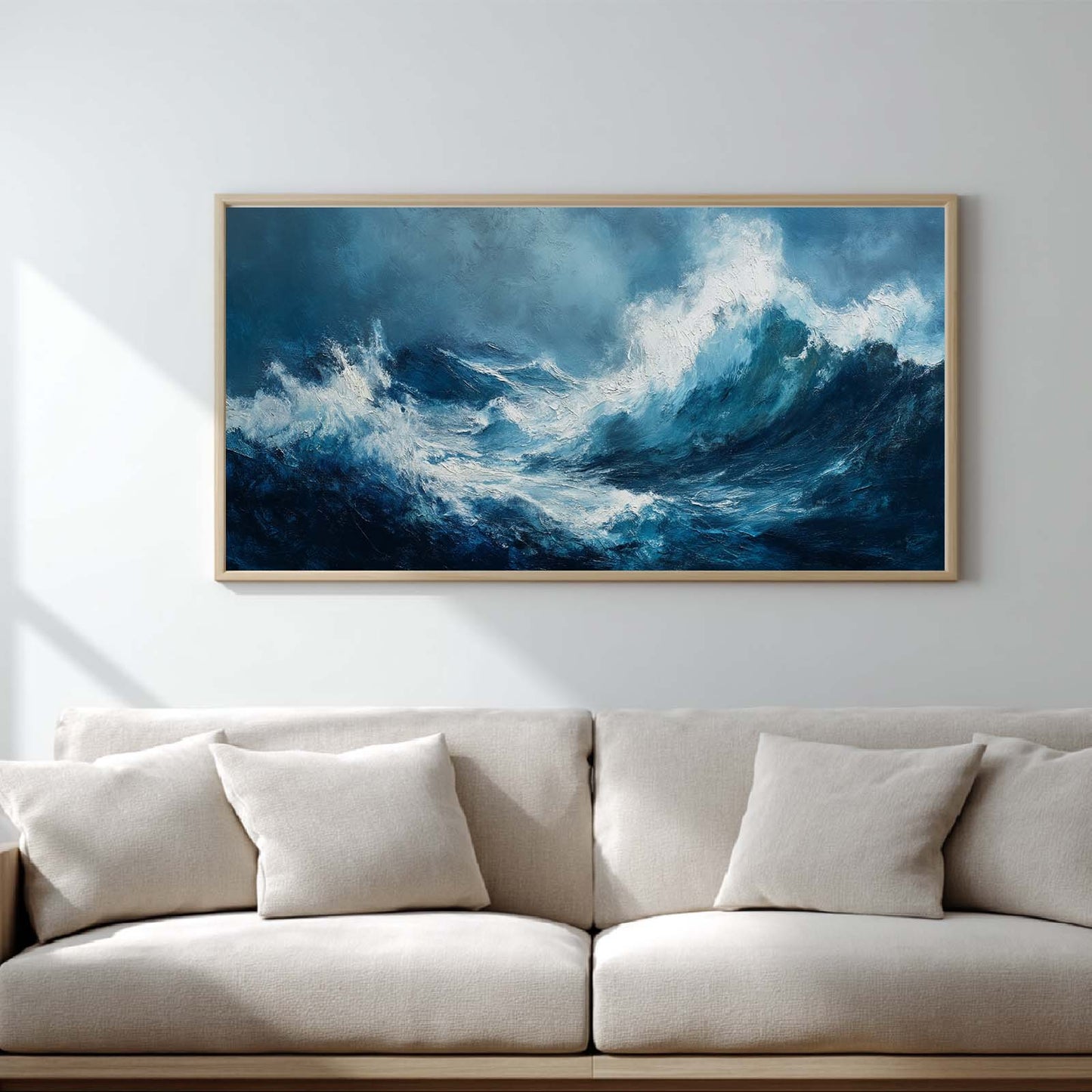 Abstract Ocean Waves Nature Canvas Painting Wall Art for Living Room Bedroom Decoration, Poster Print, Frameless