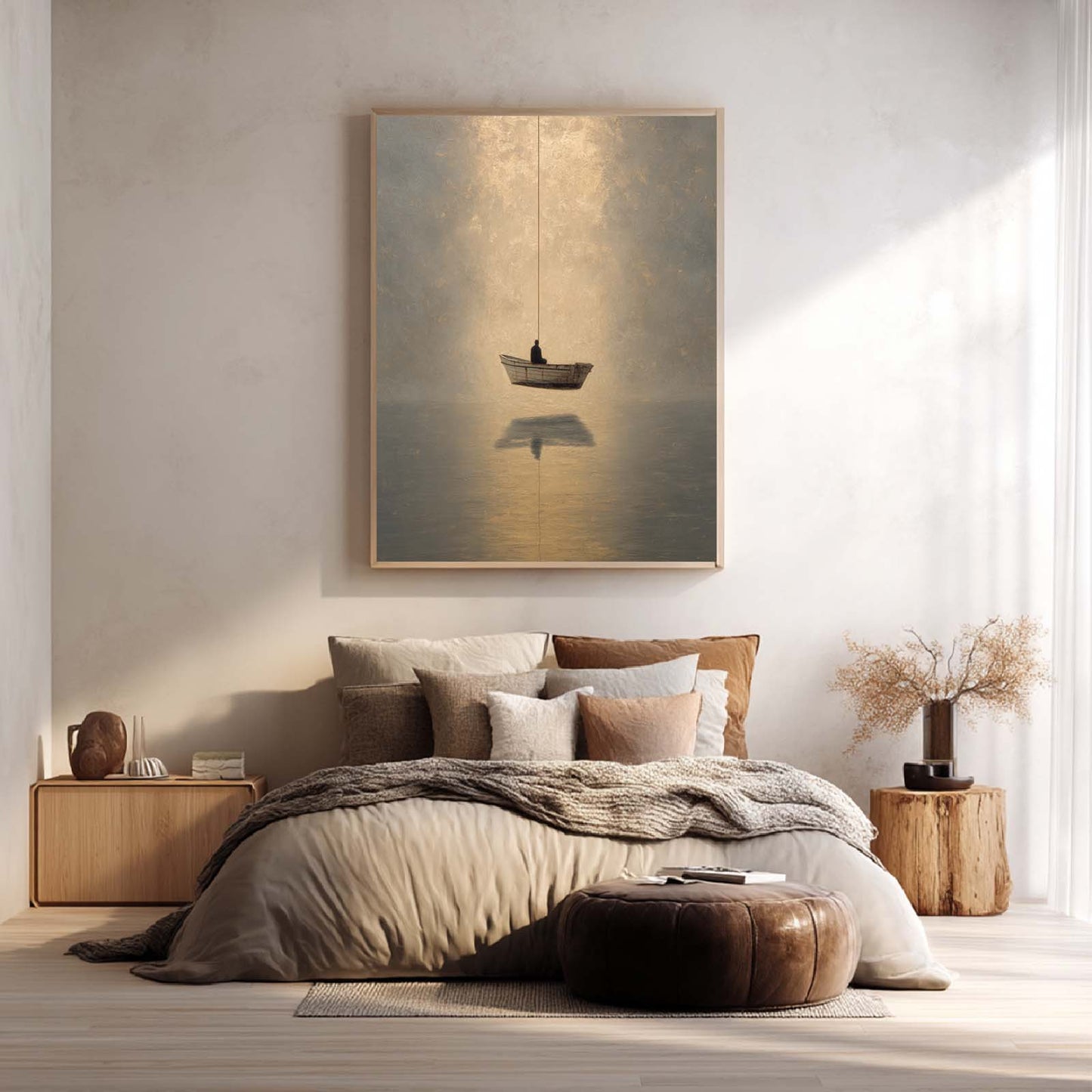 Canvas Painting Abstract Boat and Rope Wall Art Pictures for Living Room Bedroom Decoration Canvas Pictures Poster Frameless