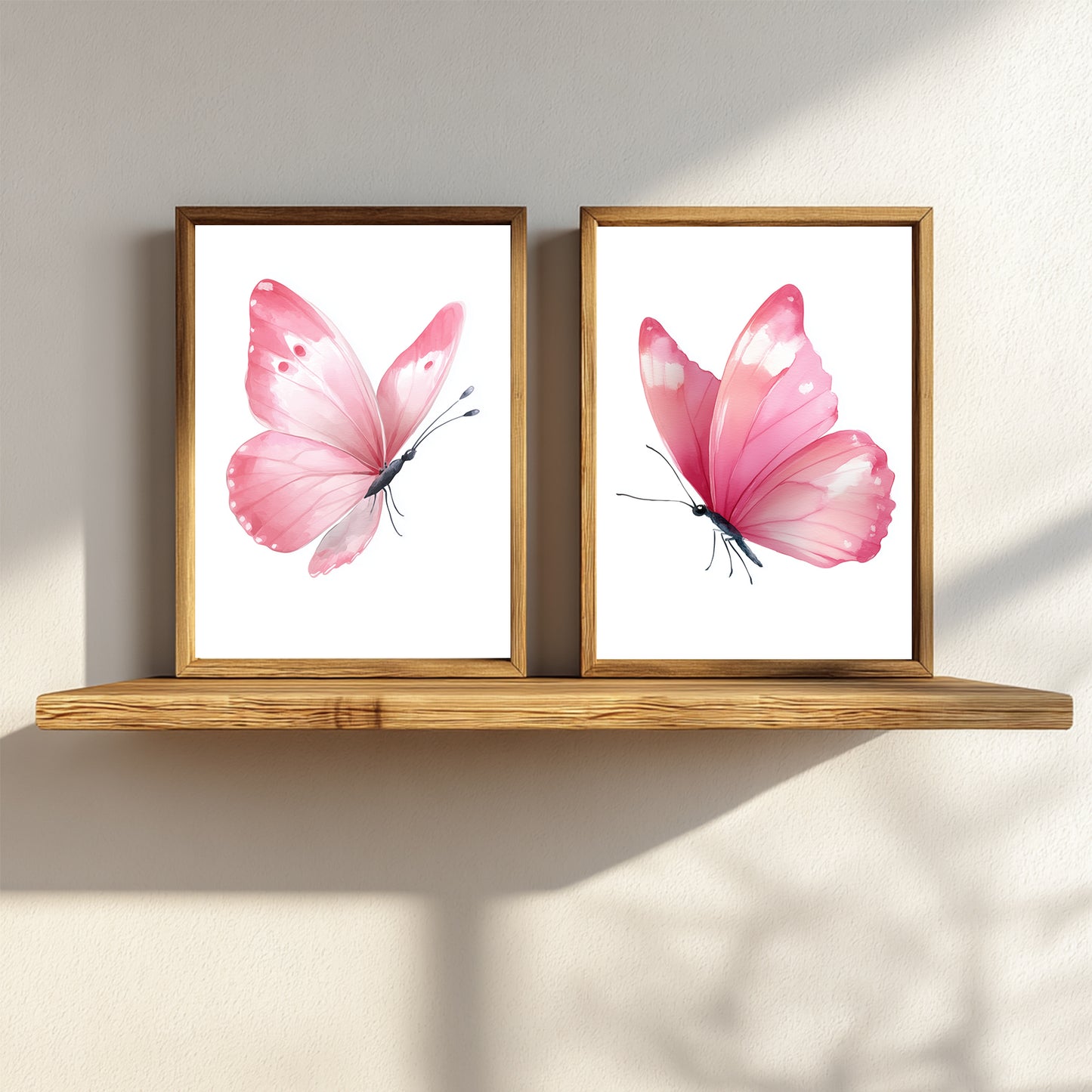 Abstract Pink Butterfly Canvas Painting Wall Art for Living Room Bedroom Decoration, Poster Print, Frameless