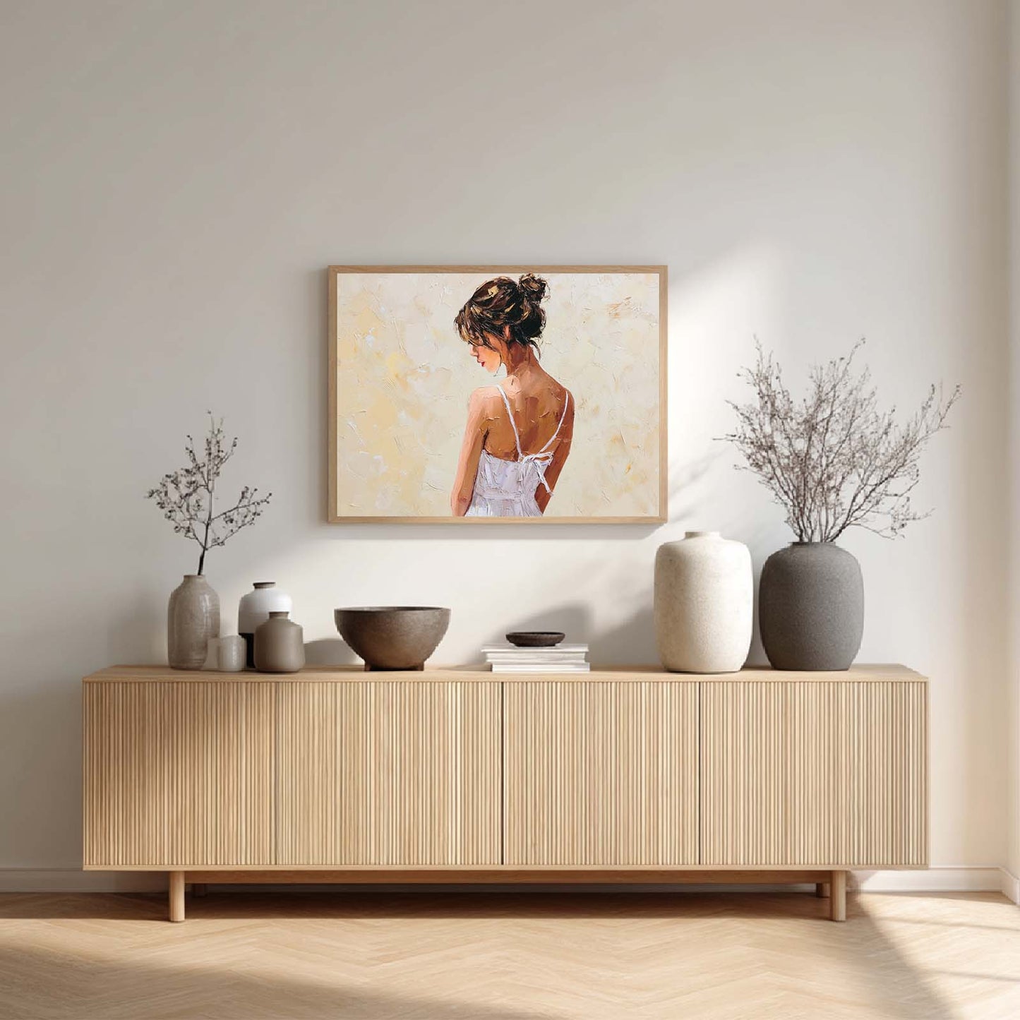 Abstract Oil Painting Beautiful Young Woman