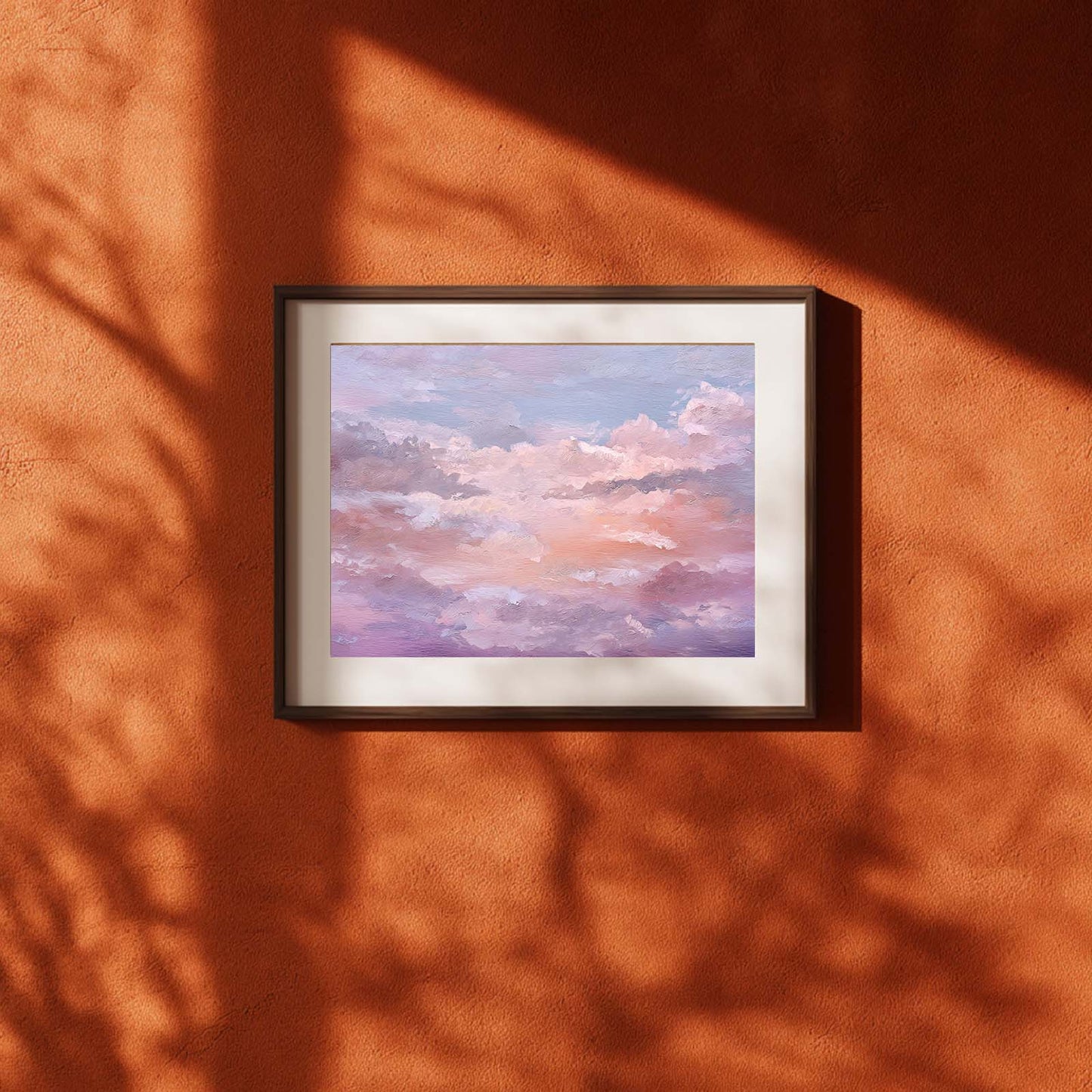 Abstract Oil Pink Sky Landscape