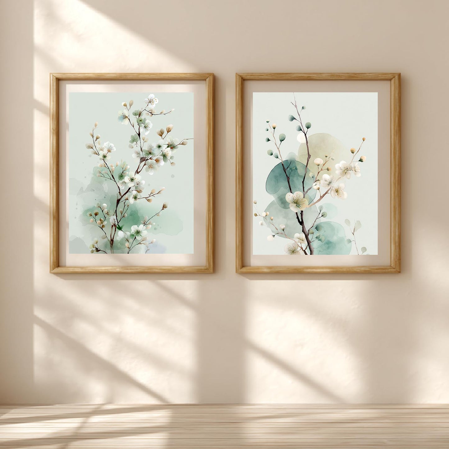 Abstract Beige and Green Plants