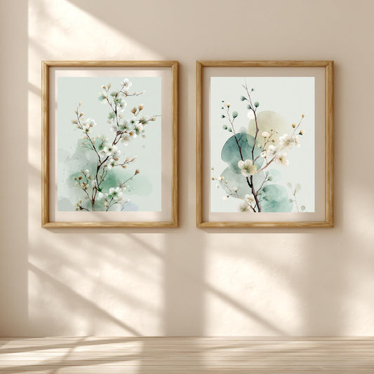 Abstract Beige and Green Plants