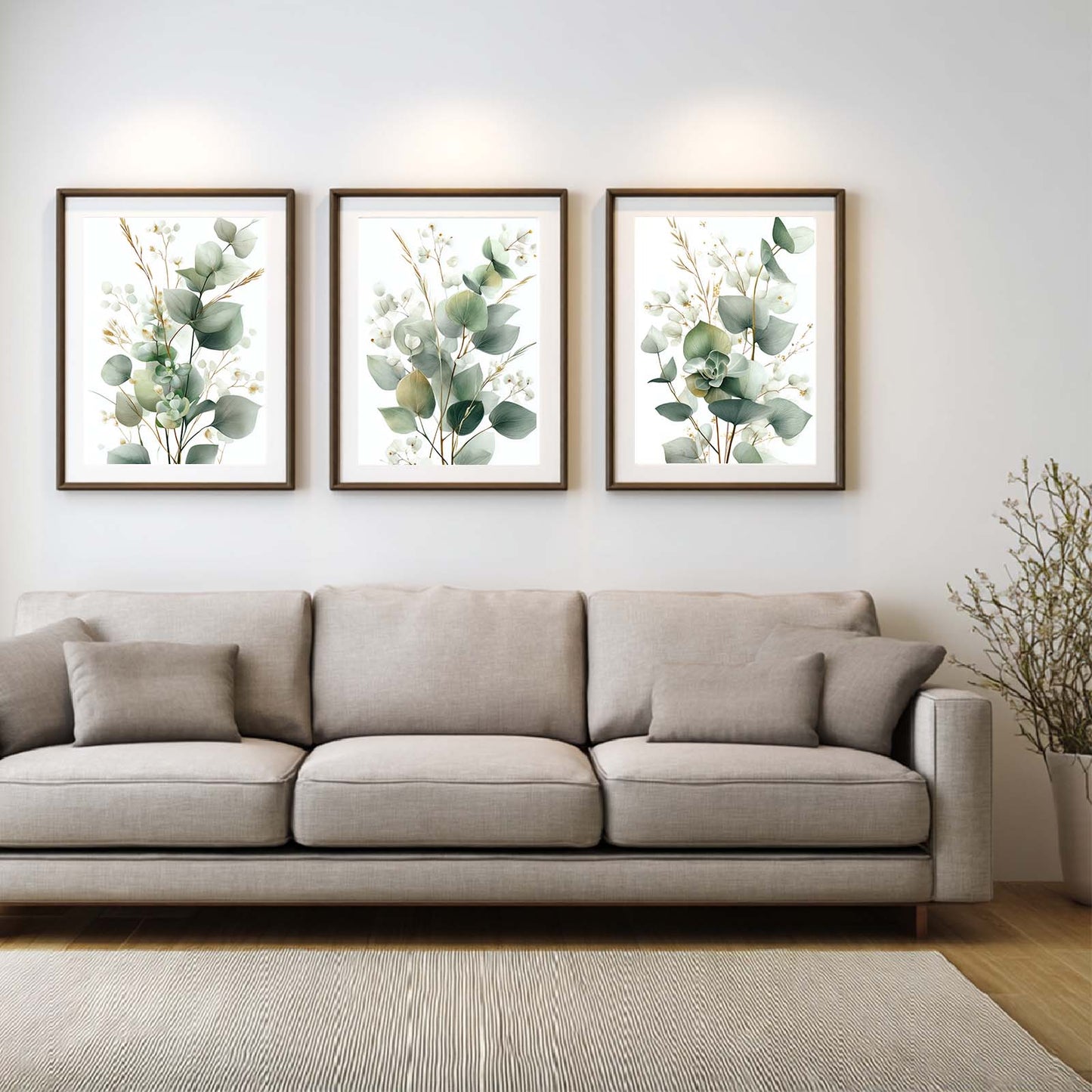 Abstract Green Leaves Flower Plant Canvas Painting Wall Art for Living Room Bedroom Decoration, Poster Print, Frameless