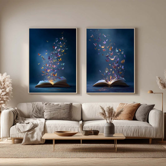 Canvas Painting Abstract Book Butterfly Wall Art Pictures for Living Room Bedroom Decoration Canvas Pictures Poster Frameless