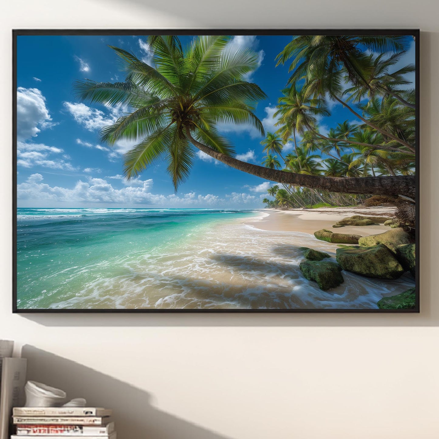 Modern Ocean Palm Trees Beach Landscape