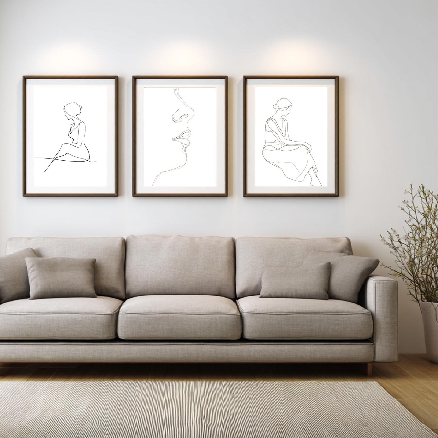Black and White Minimalism Women Lines