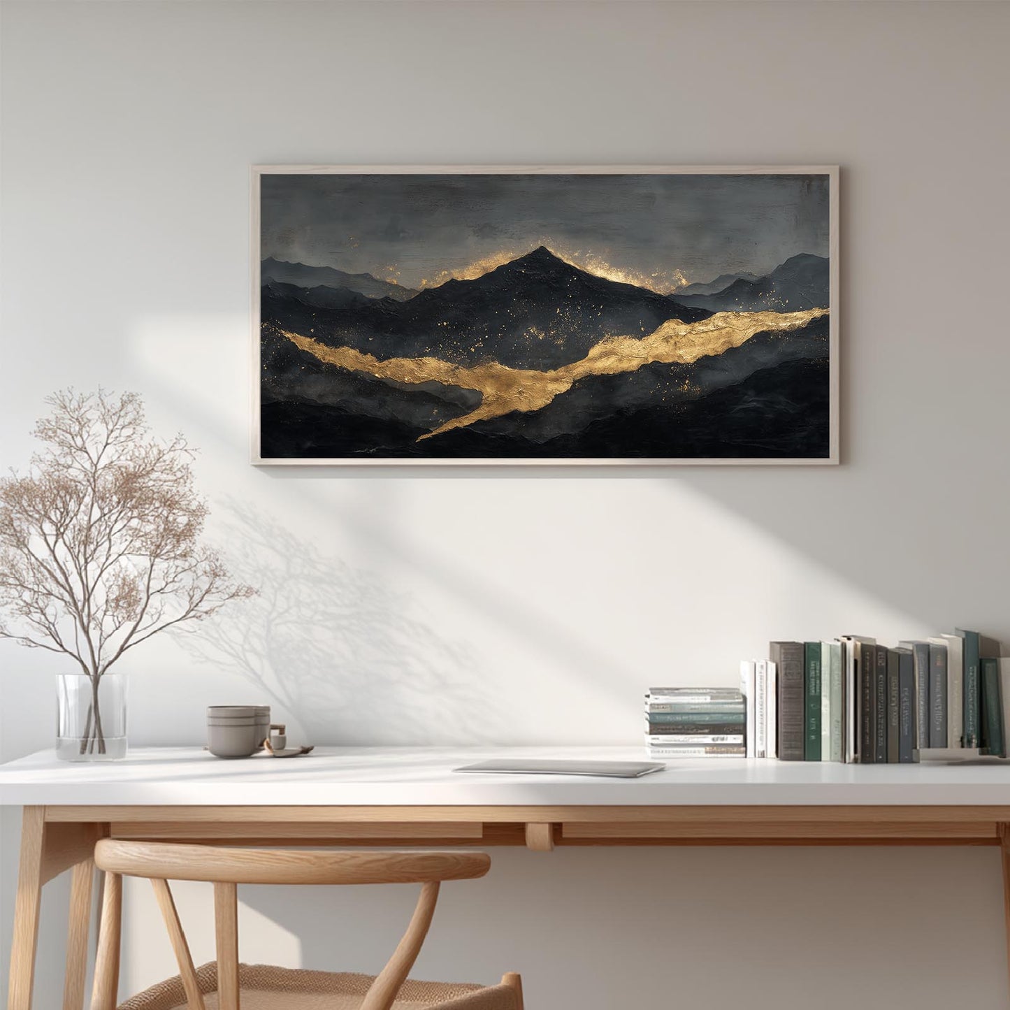 Black Gold Abstract Landscape
