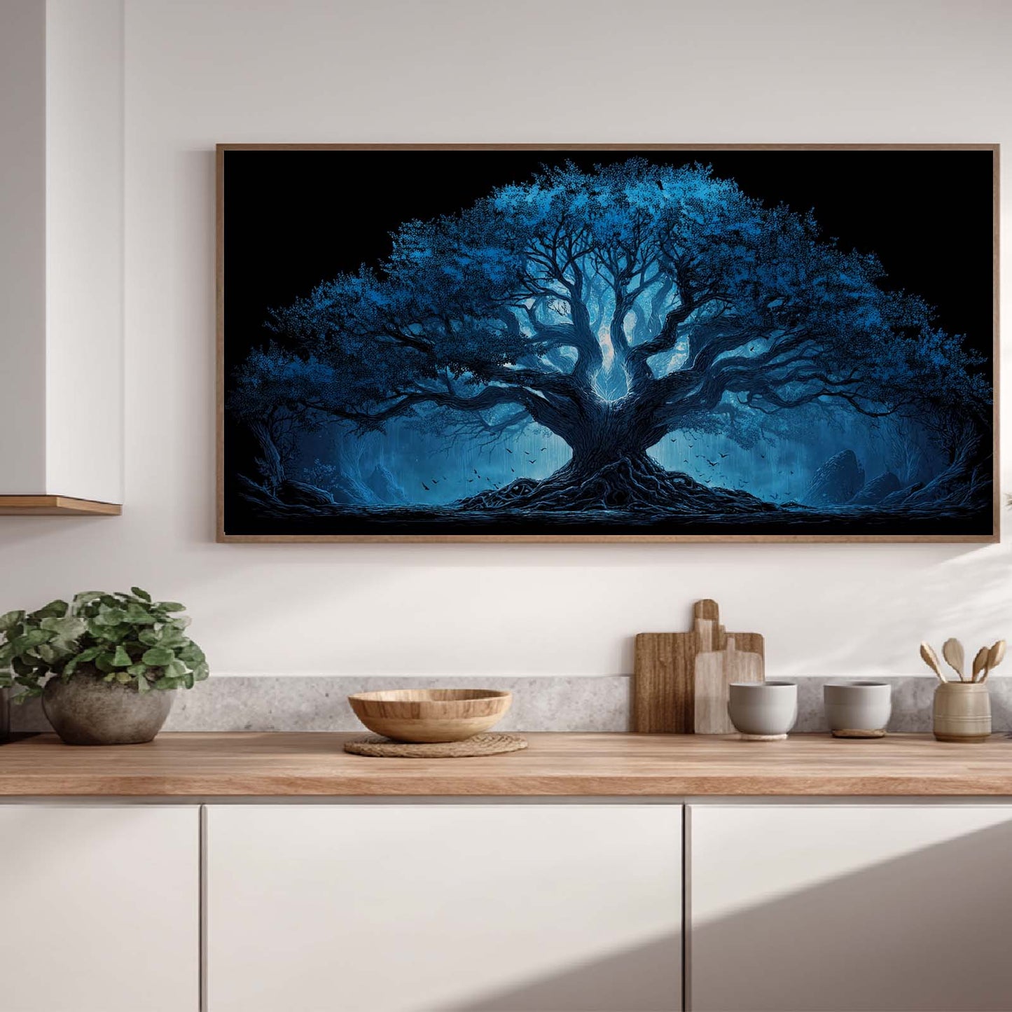 Abstract Blue Tree of Life