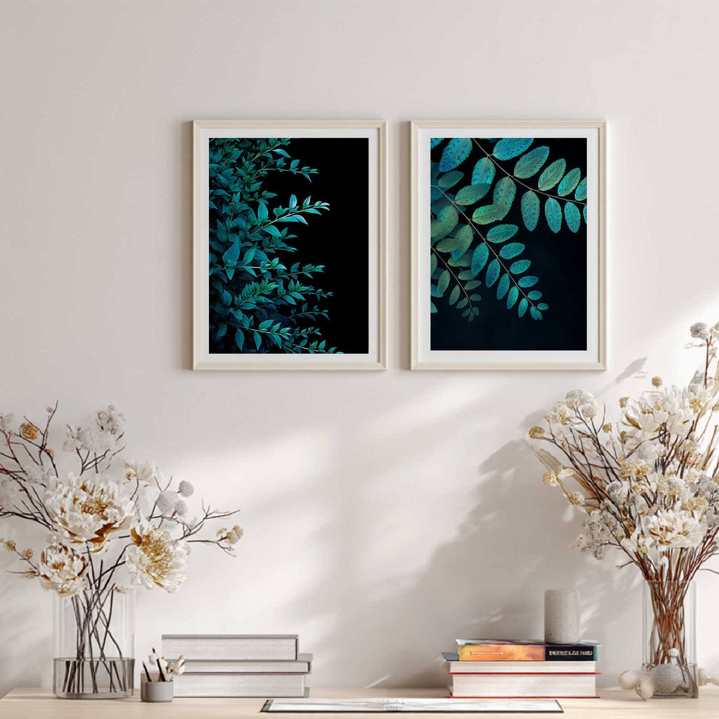 Abstract Blue Green Tropical Plant Monstera