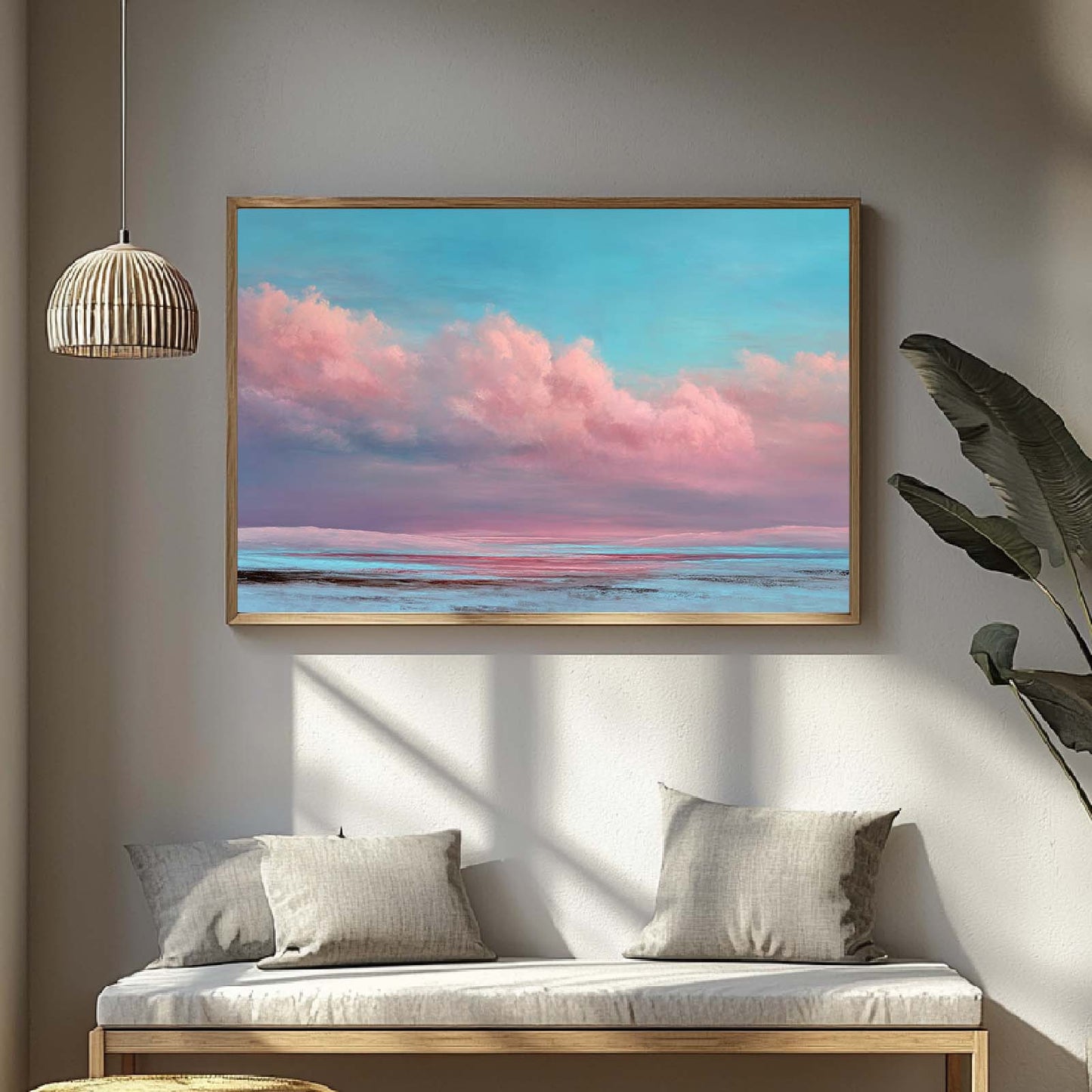 Abstract Oil Painting Pink Sky