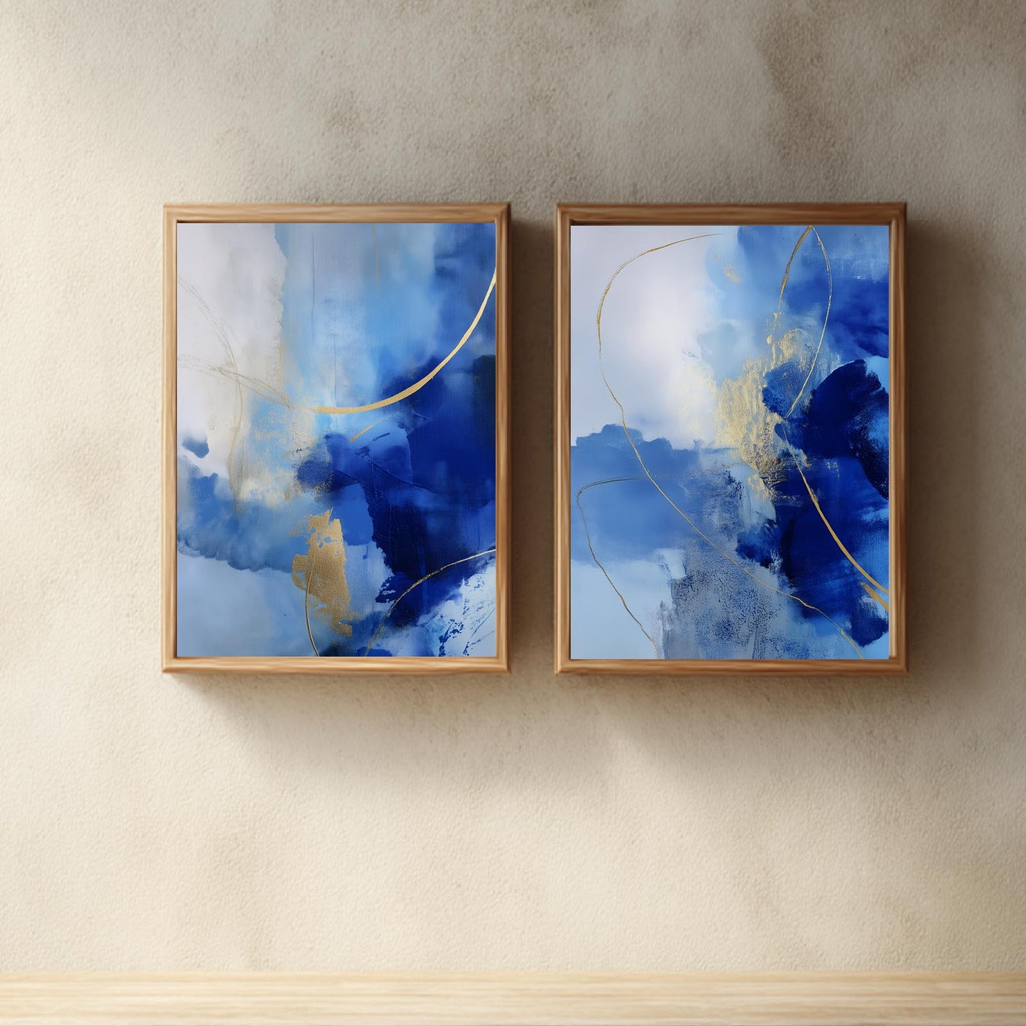 Abstract Blue and Gold Minimalism