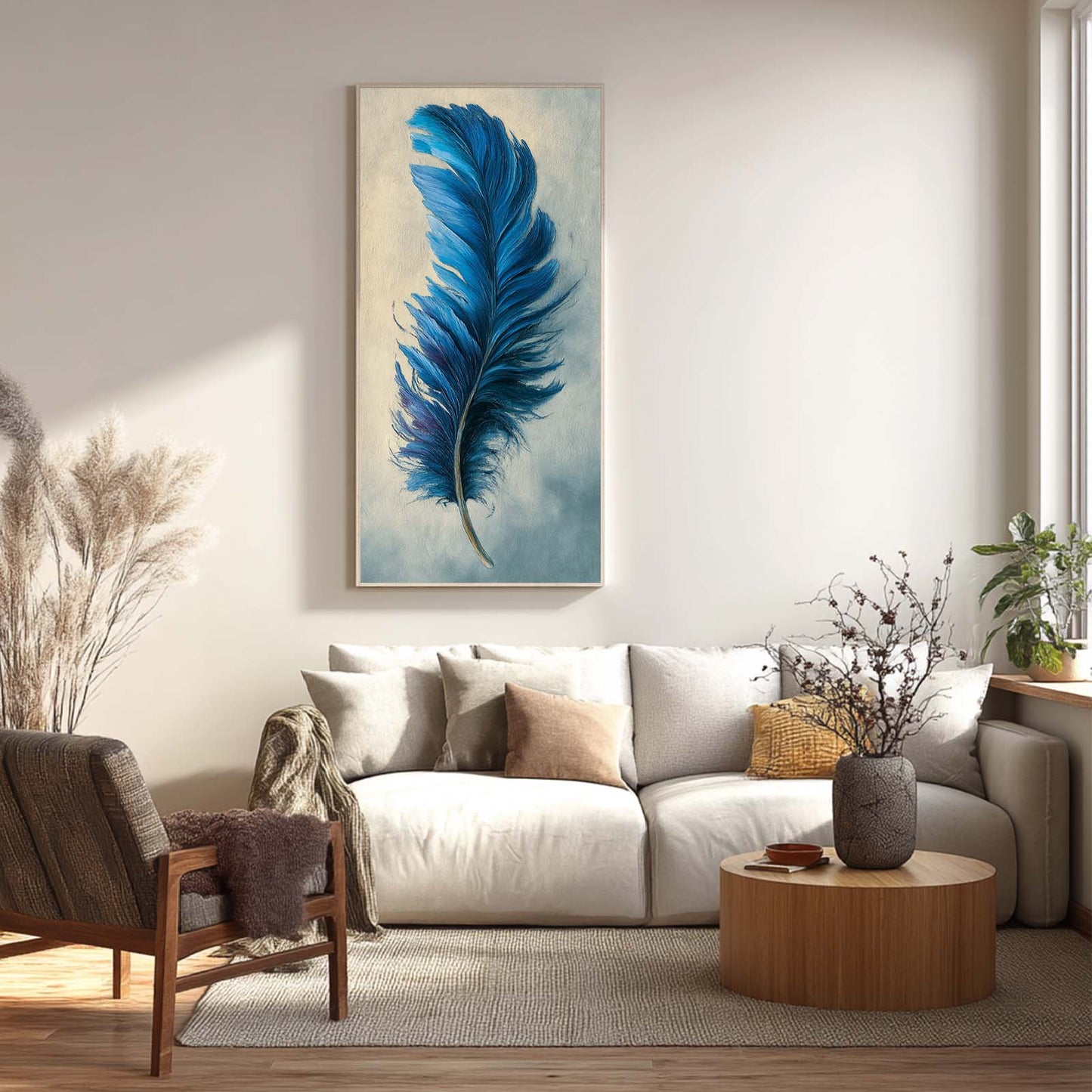Abstract Blue Feather
