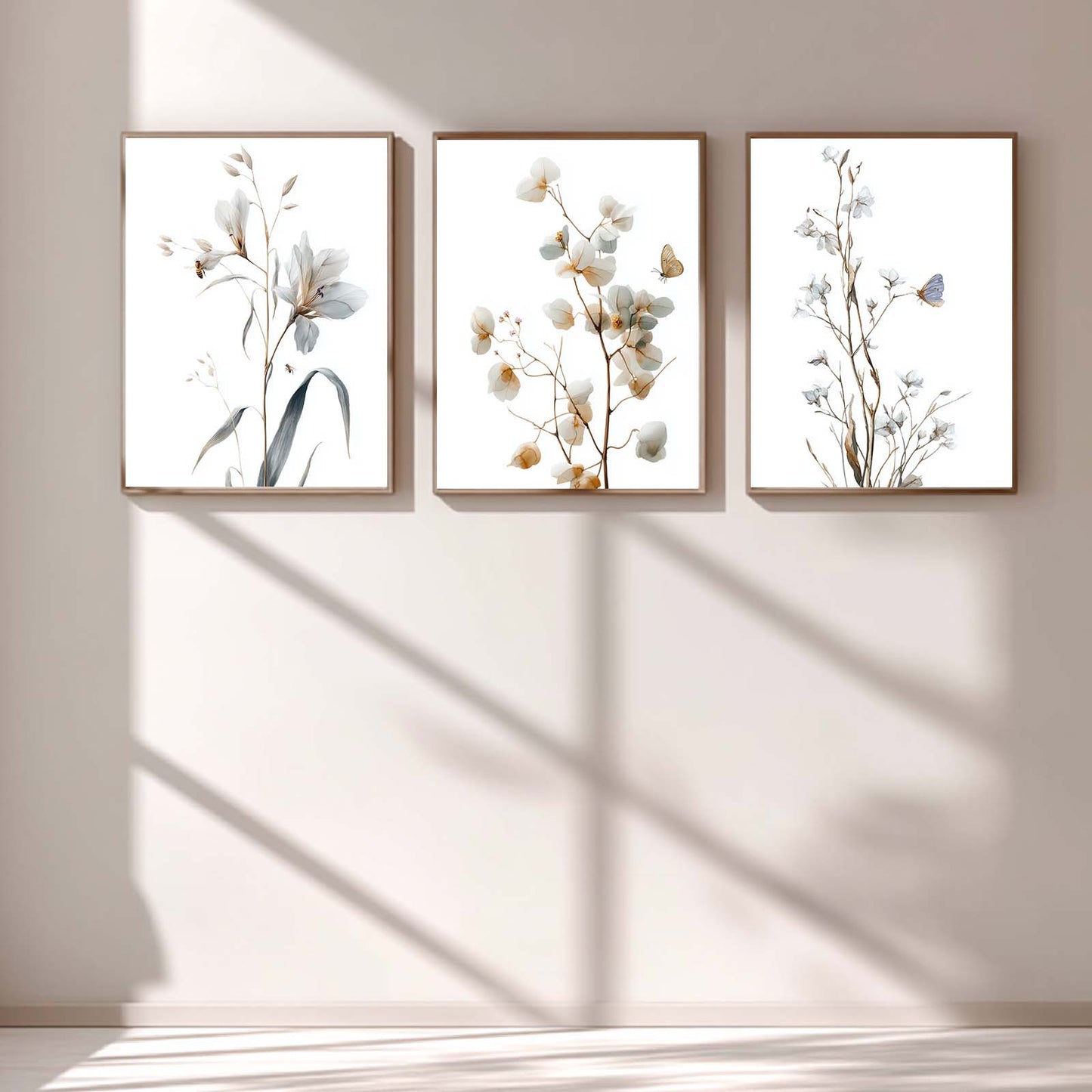 Abstract Flower Green Leaves Plant Canvas Painting Wall Art for Living Room Bedroom Decoration, Poster Print, Frameless