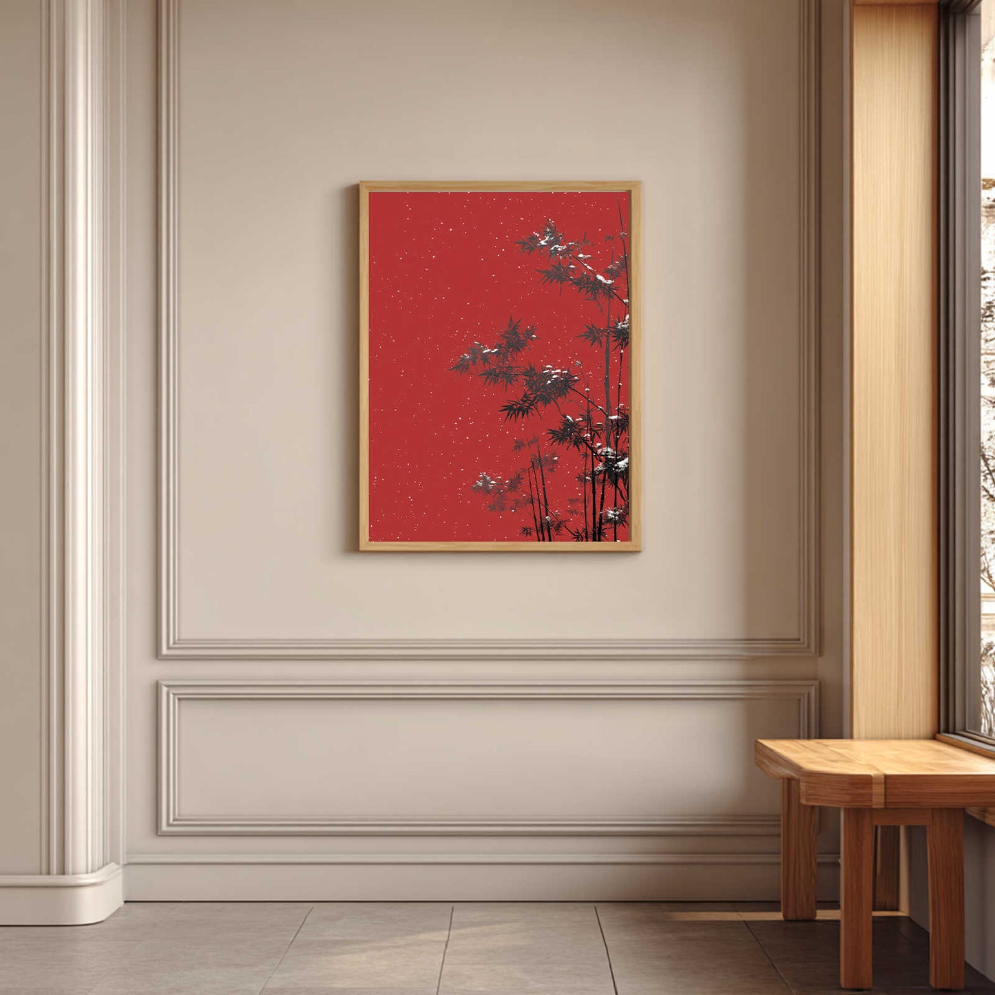 Abstract Landscape Snow Bamboo Chinese Style