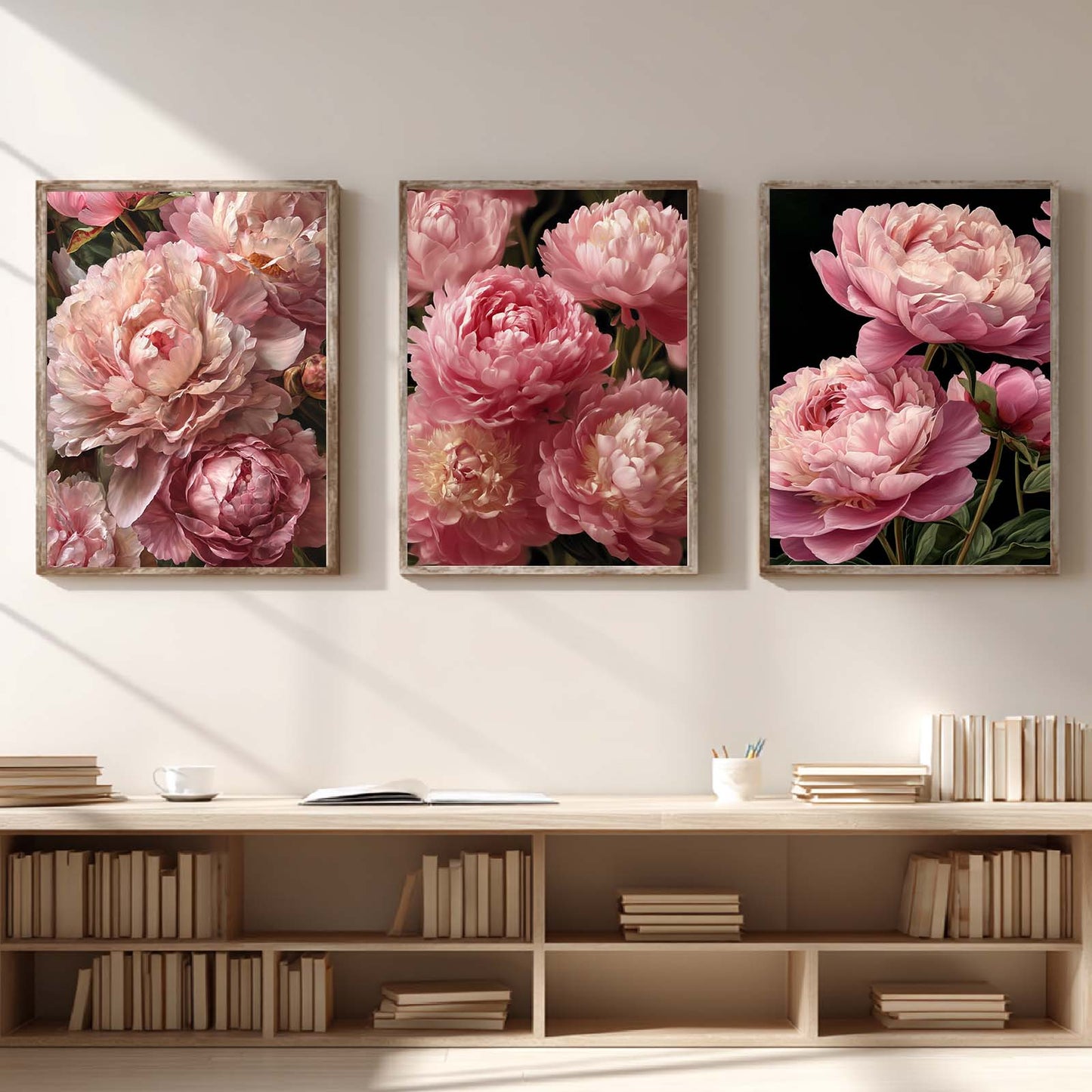 Abstract Pink Flower Canvas Painting Wall Art for Living Room Bedroom Decoration, Poster Print, Frameless