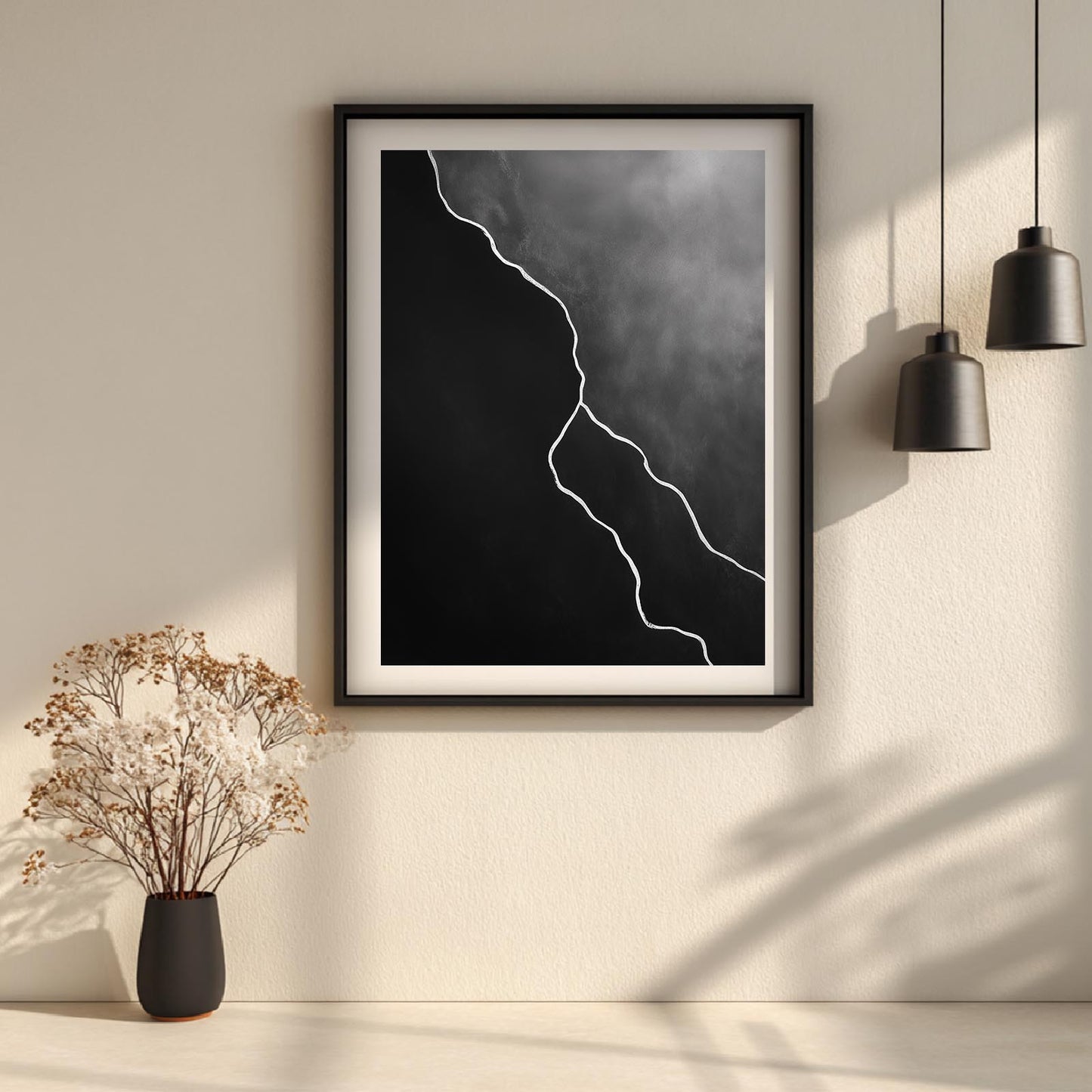 Abstract Beige＆Black Minimalist