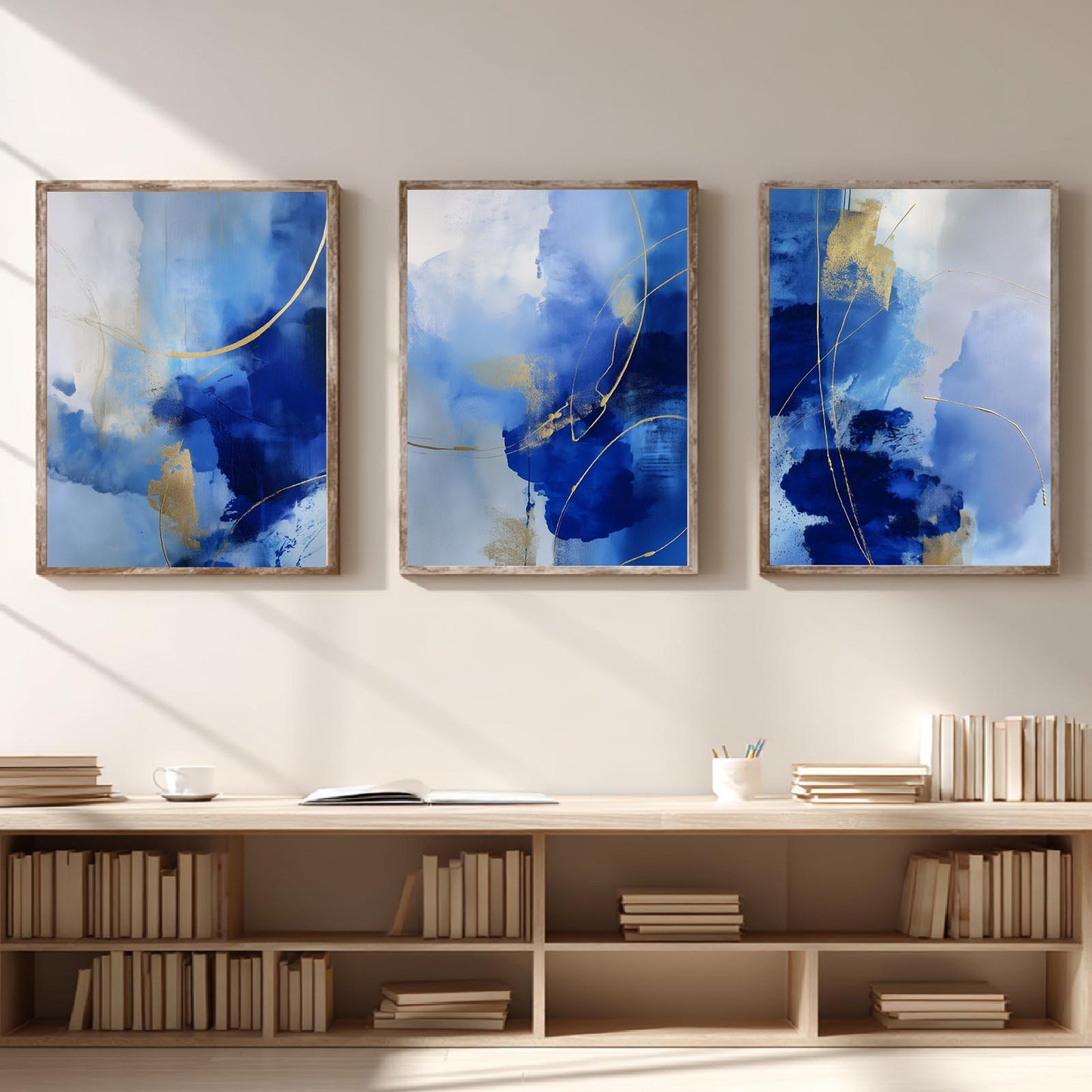 Abstract Blue and Gold Minimalism