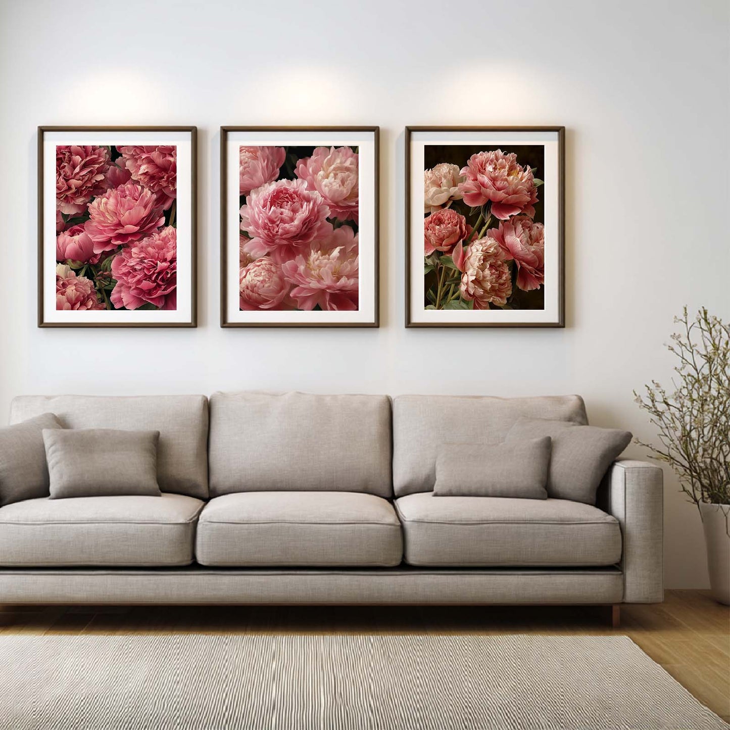 Abstract Pink Flower Canvas Painting – Wall Art for Living Room Bedroom Decoration, Poster Print, Frameless