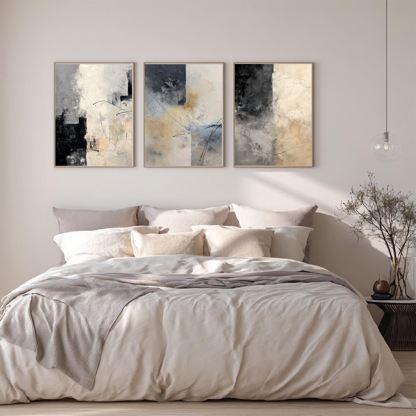 Abstract Gray Beige Geometric Lines