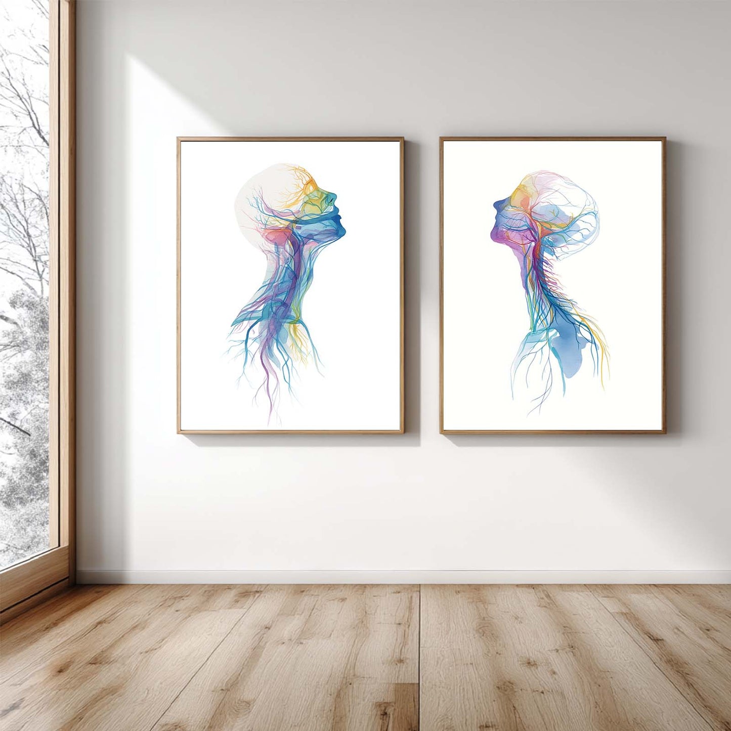 Abstract Human Anatomy Watercolor