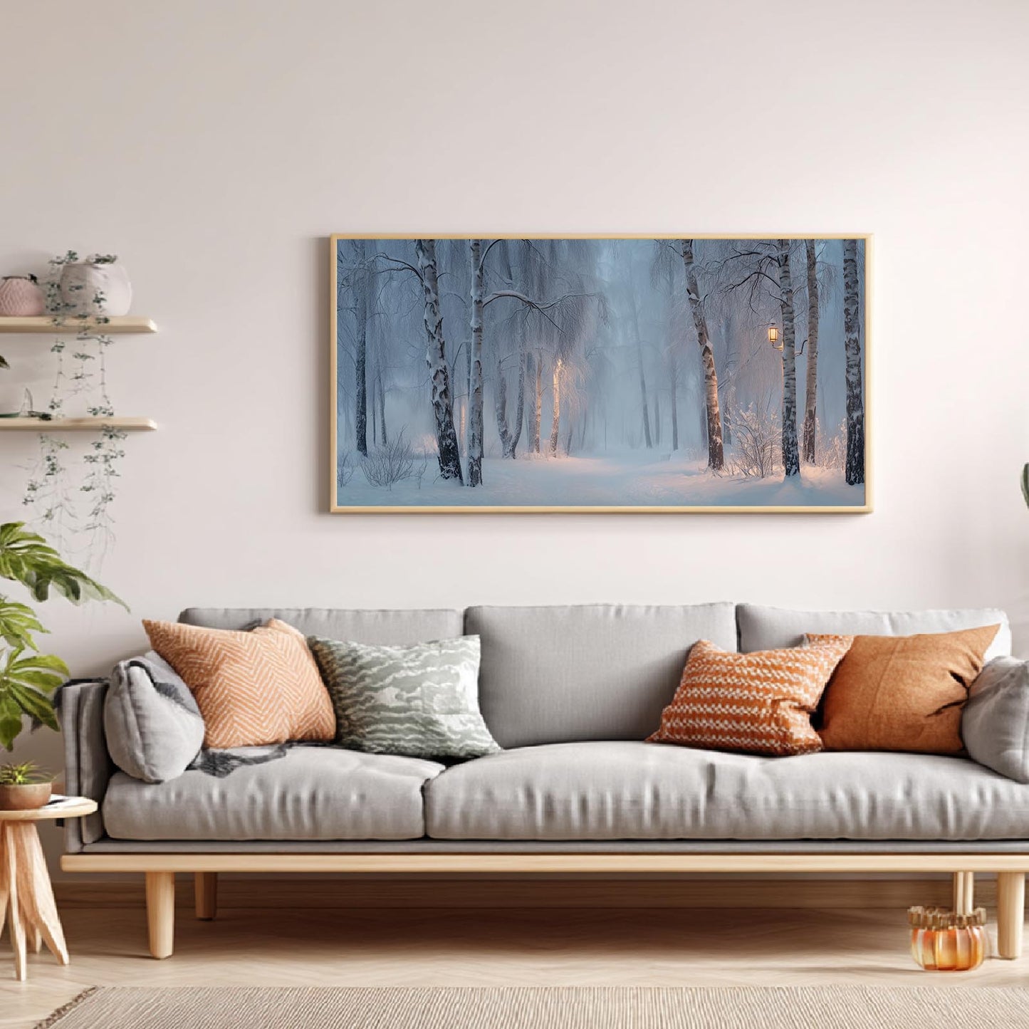 Winter Theme Abstract Forest Landscape