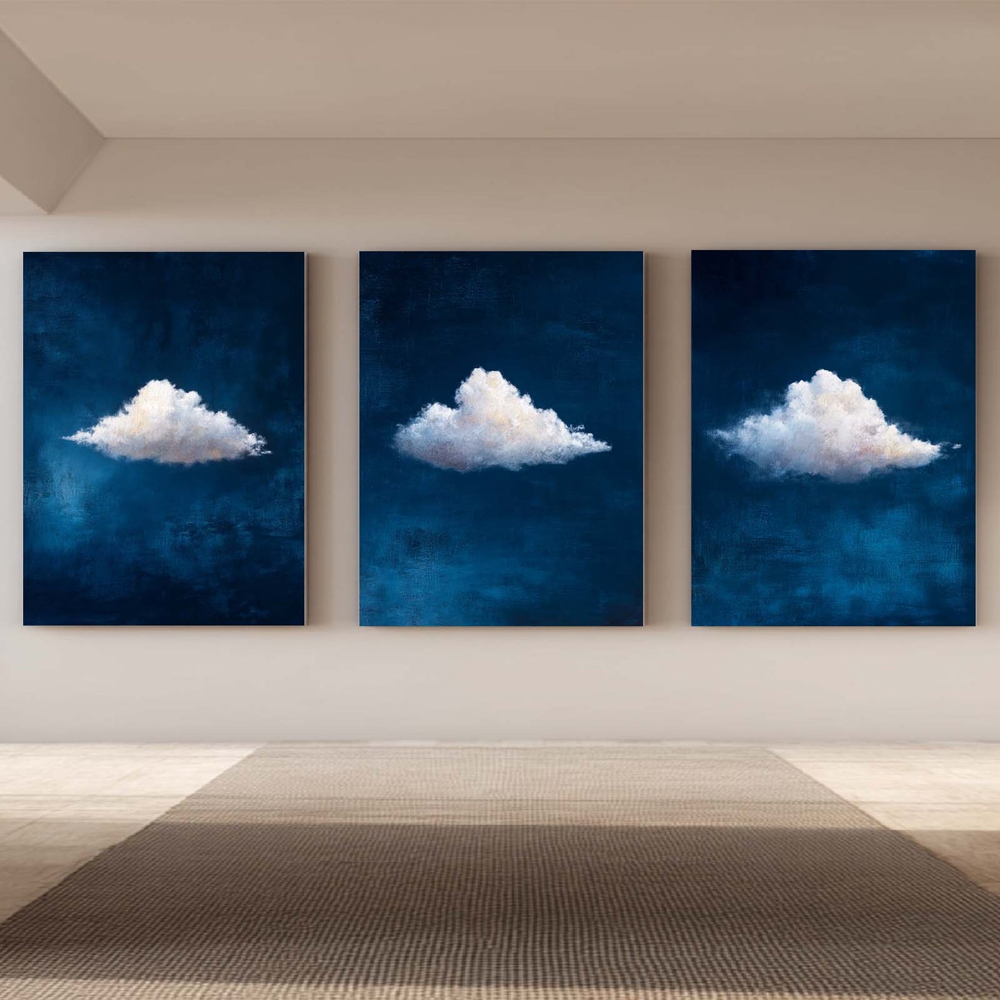 Canvas Painting Abstract White Clouds Wall Art Pictures for Living Room Bedroom Decoration Canvas Pictures Poster Frameless